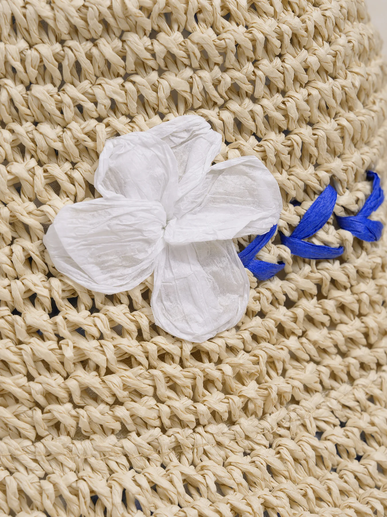 Beige Embroidered Hollow-Out Sun Hat - Image 4