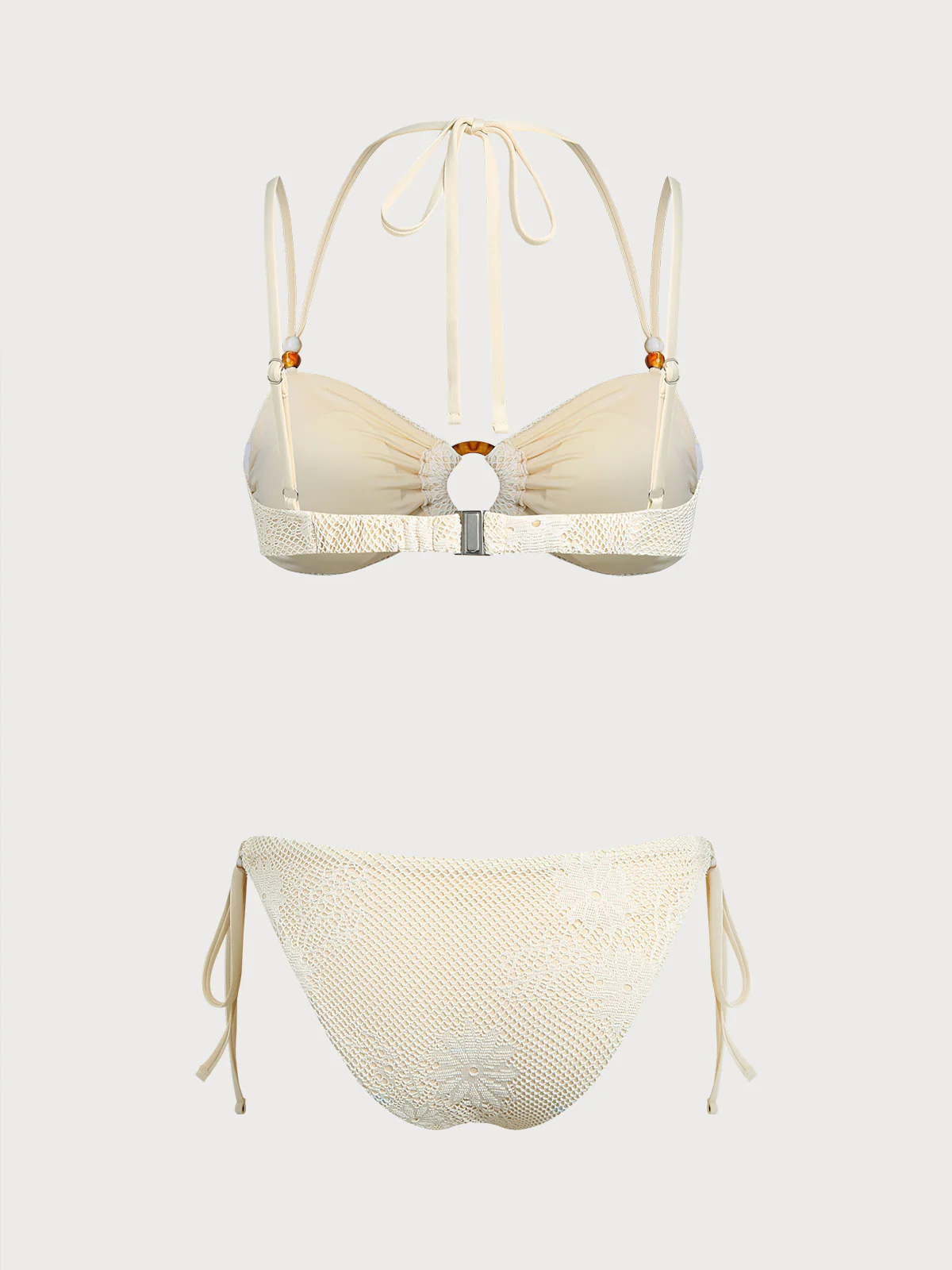 Beige O-Ring Floral Bikini Set - Image 7