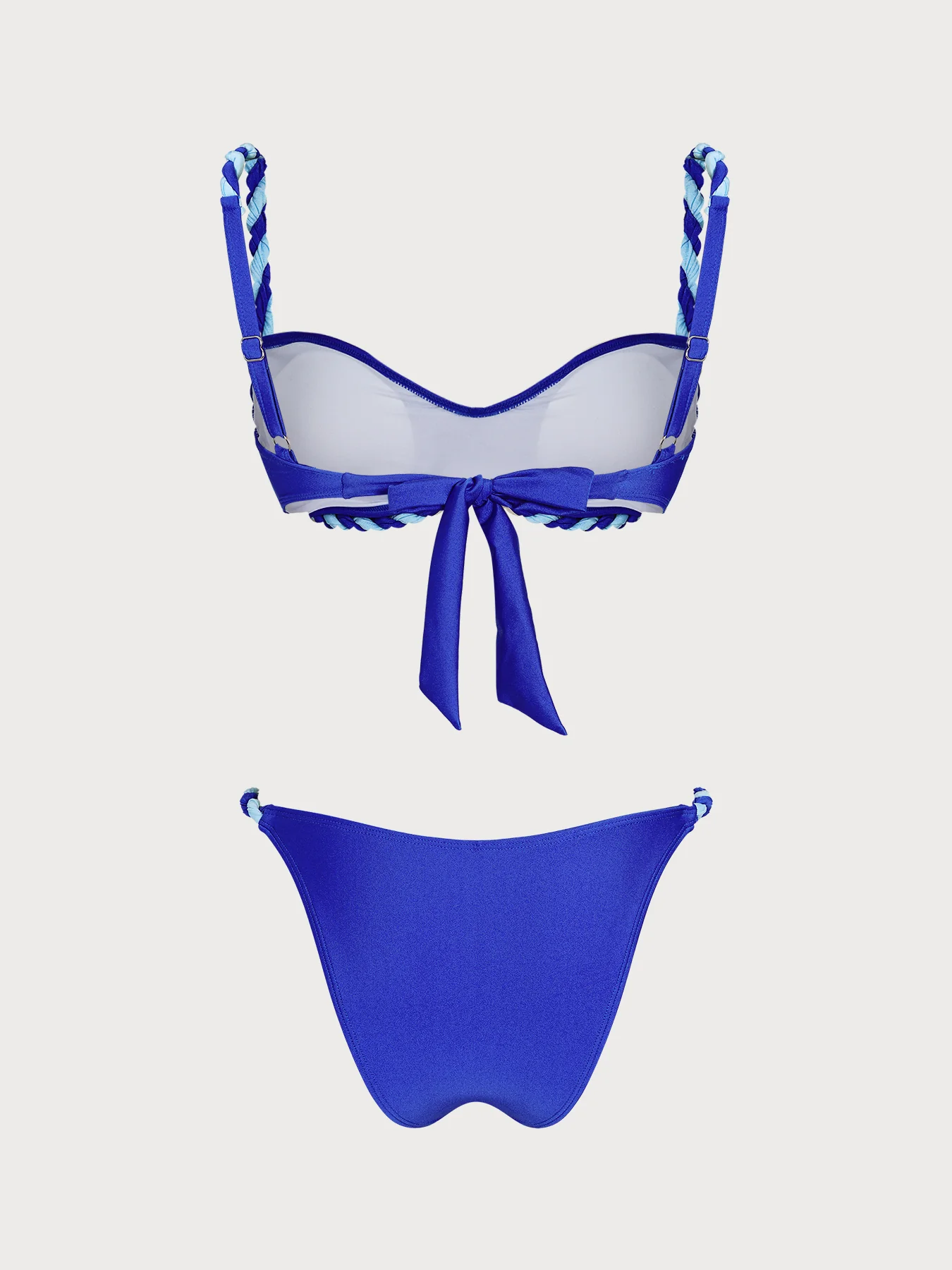 Black Contrast Sweetheart Bikini Set - Image 13