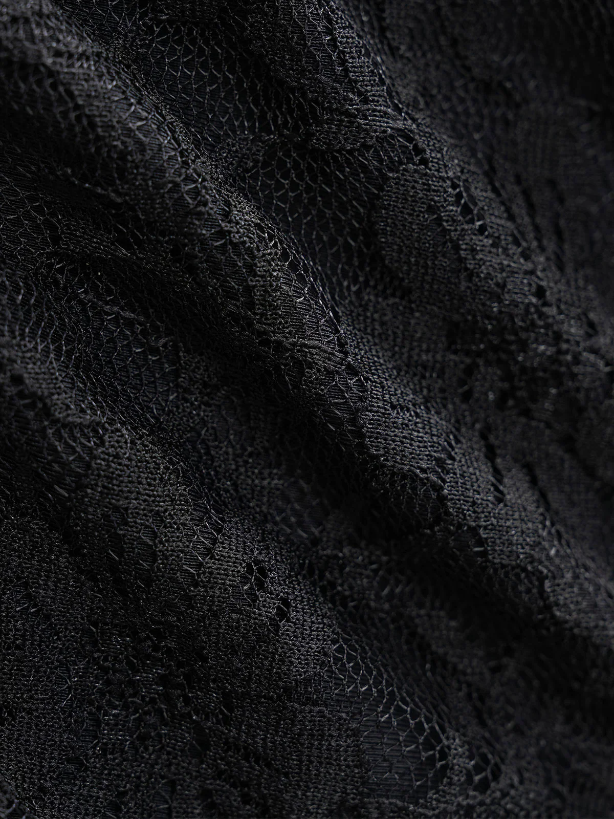 Black Lace Mesh Front Tie Tankini Set - Image 3