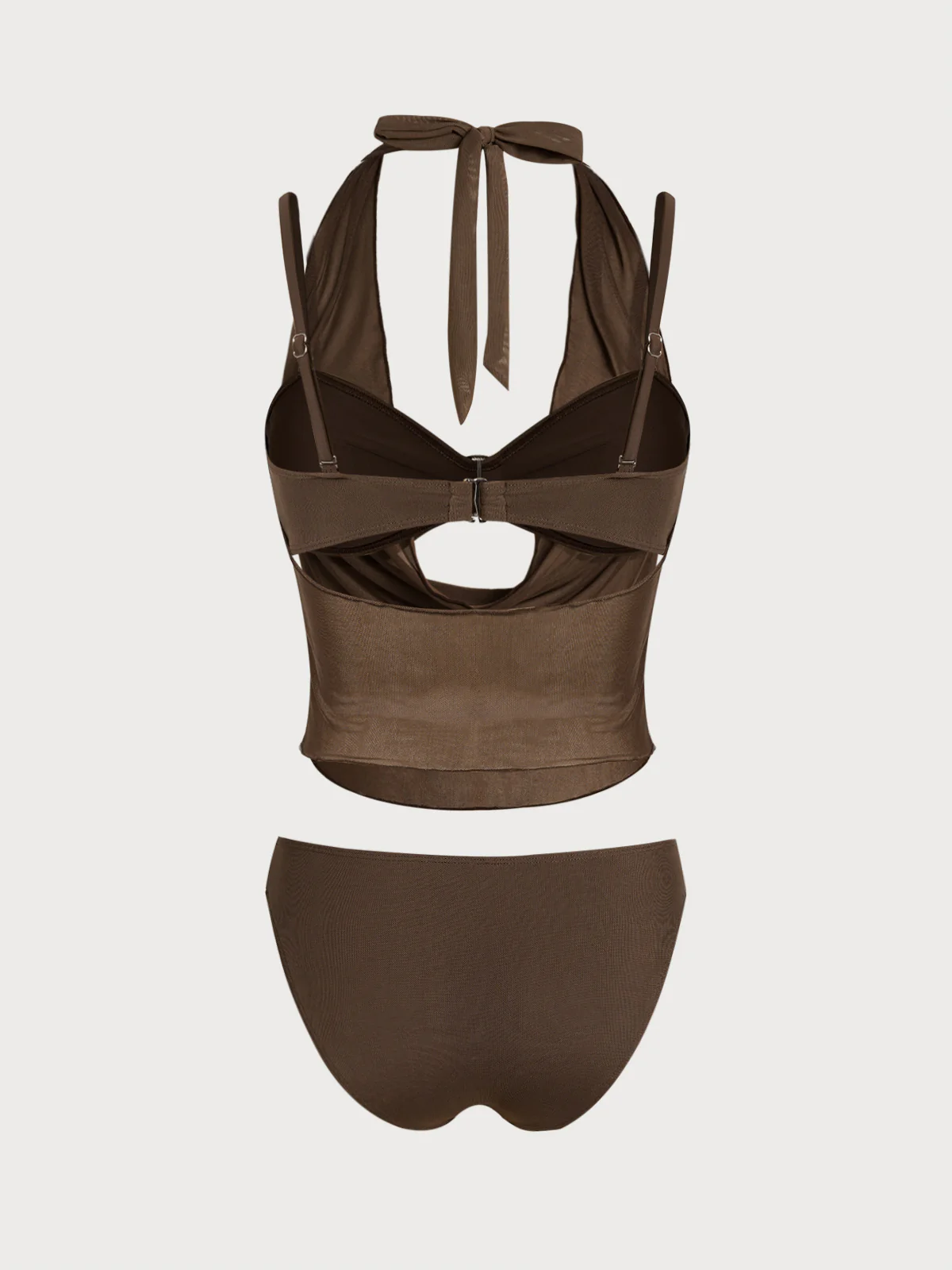 Black Mesh Cover-up Tankini Three-Piece Set - Image 14