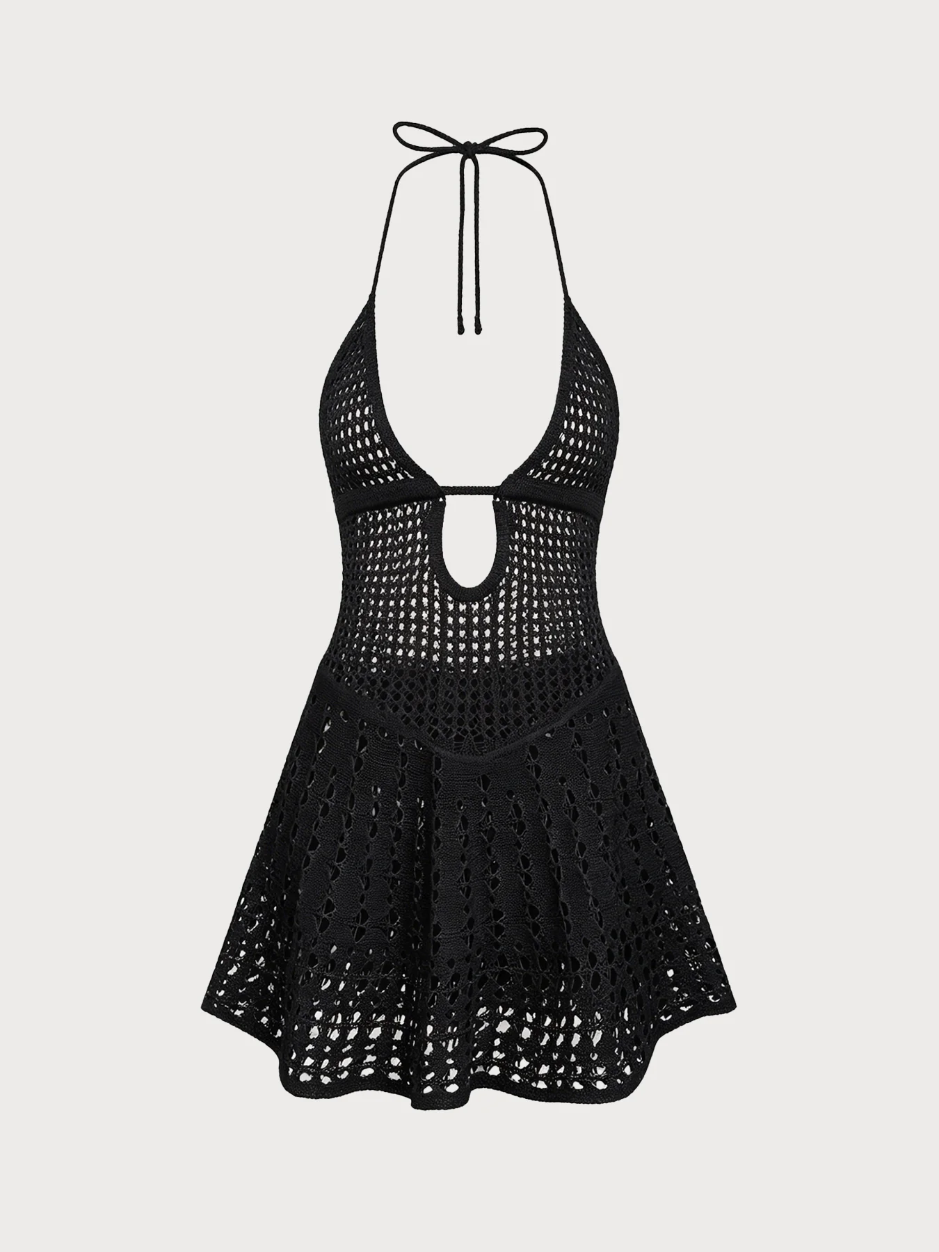 Black Openwork Sleeveless Cover-up - Image 2
