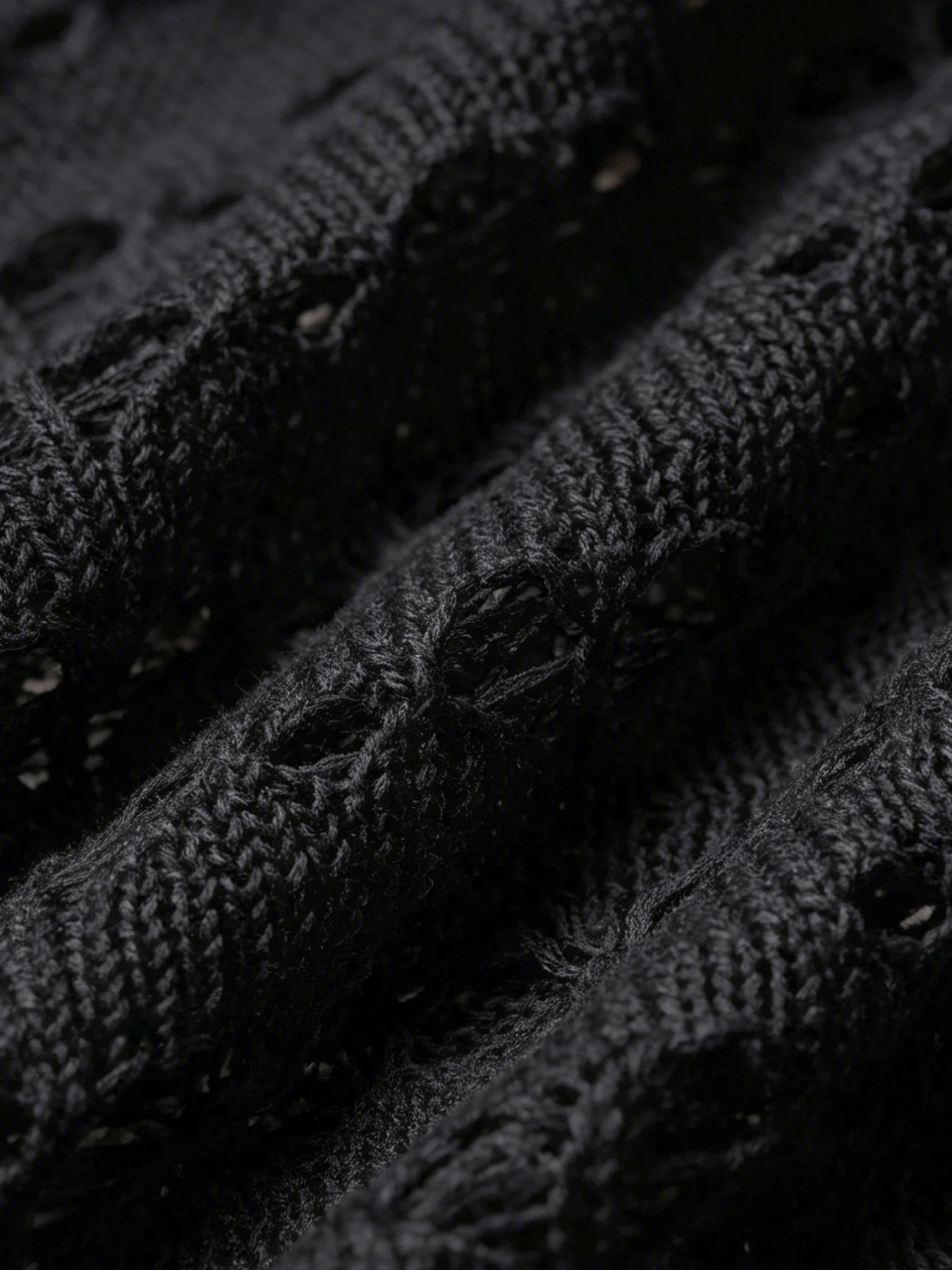 Black Openwork Sleeveless Cover-up - Image 4