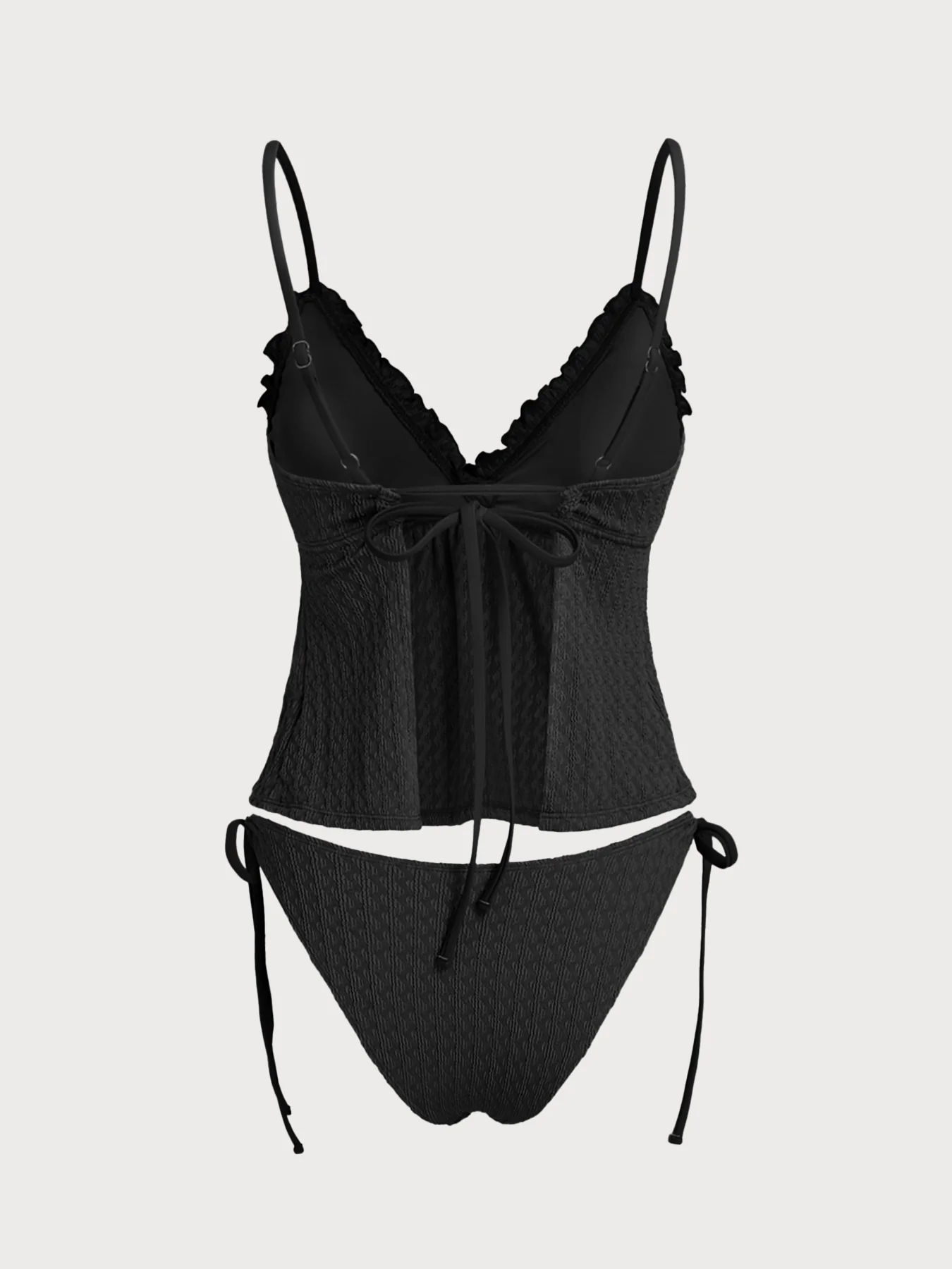 Black Ruffle Skirt Tankini Set - Image 6