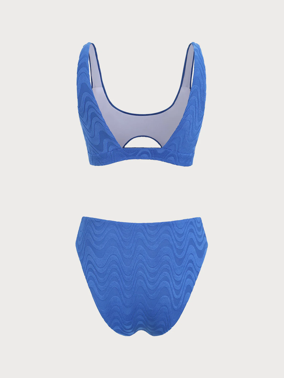 Blue Geometric Cutout Bikini Set - Image 6