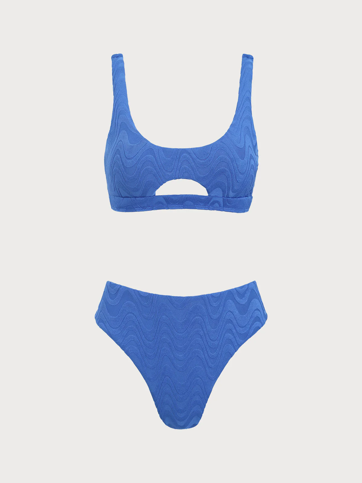 Blue Geometric Cutout Bikini Set - Image 7