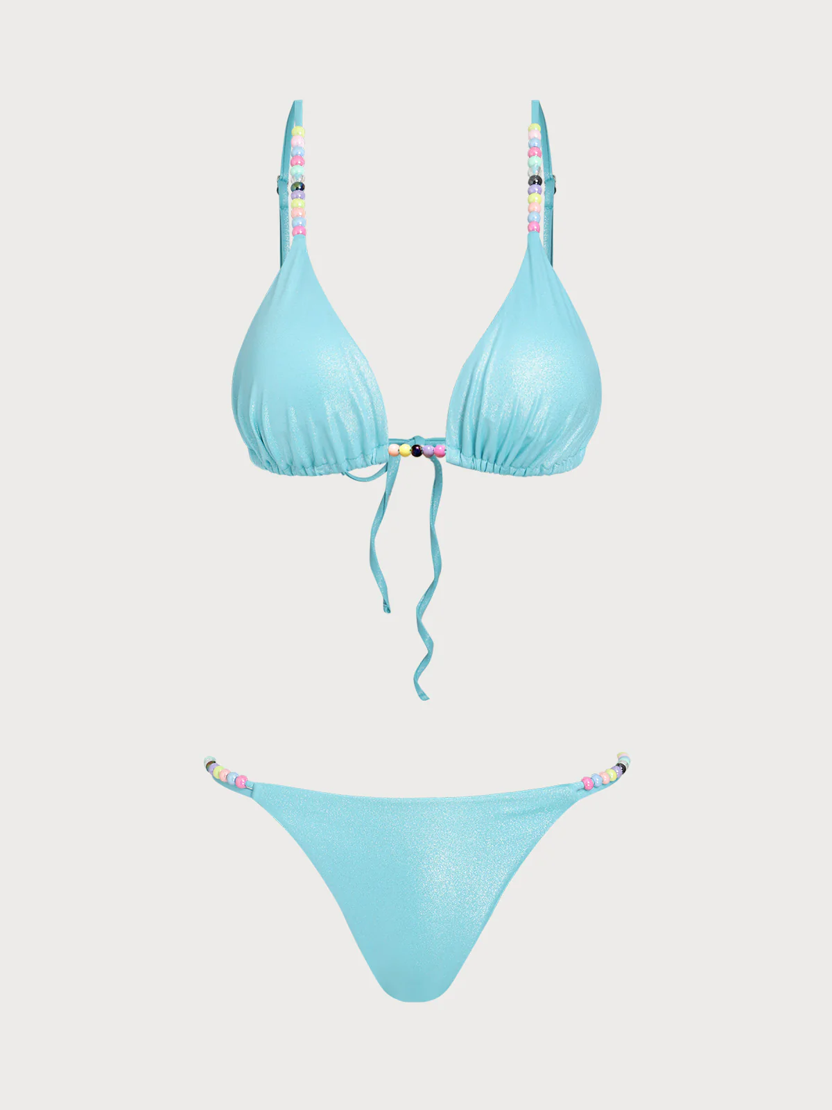 Blue Glitter Color Beaded Bikini Set - Image 9