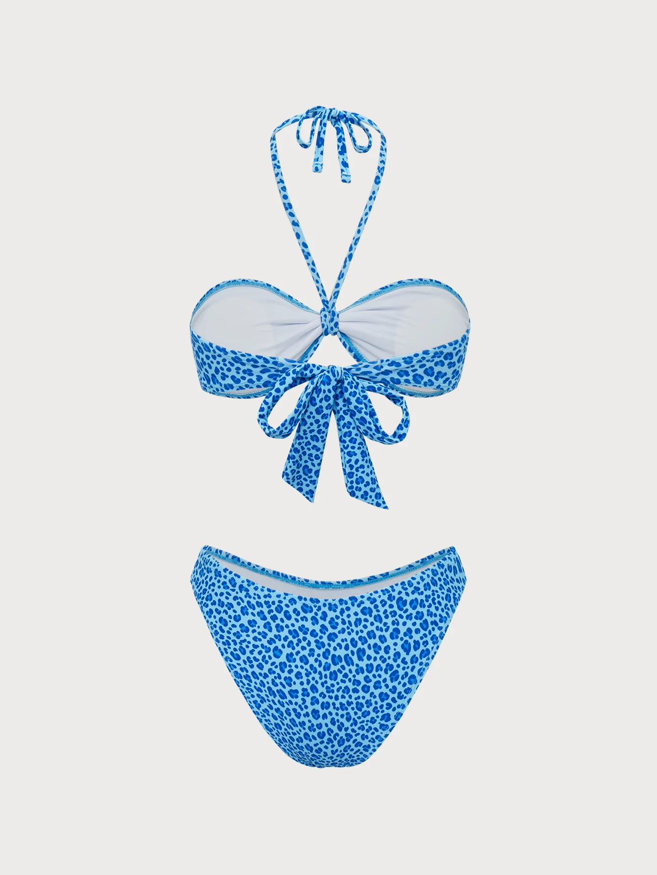 Blue Leopard Print Bikini Set - Image 3