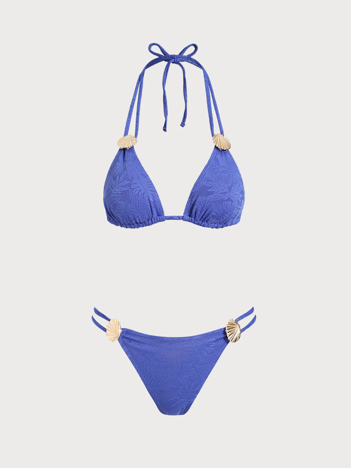 Blue Metal Shell Decorated Bikini Set - Image 8