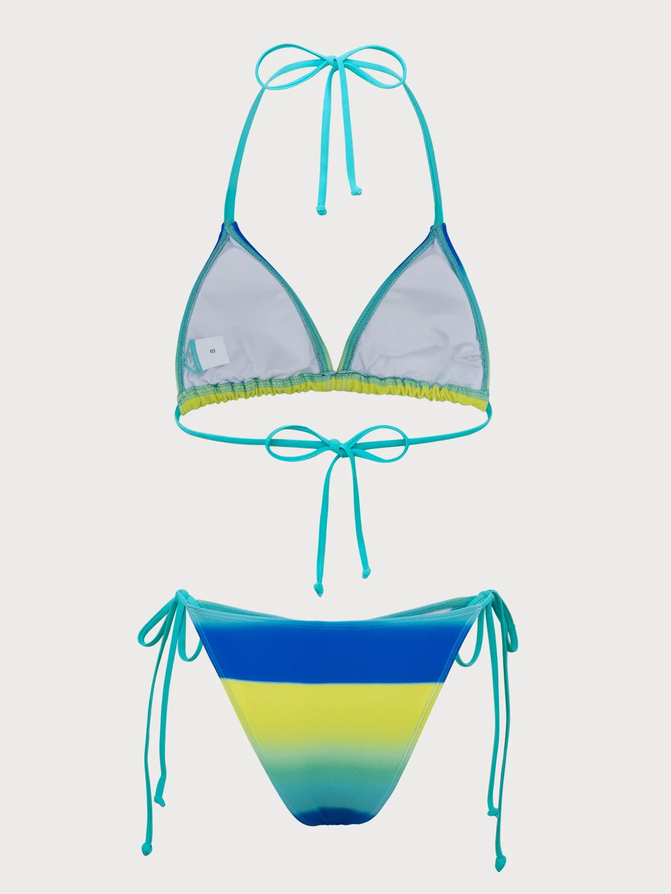 Blue Ombre Print Bikini Set - Image 3