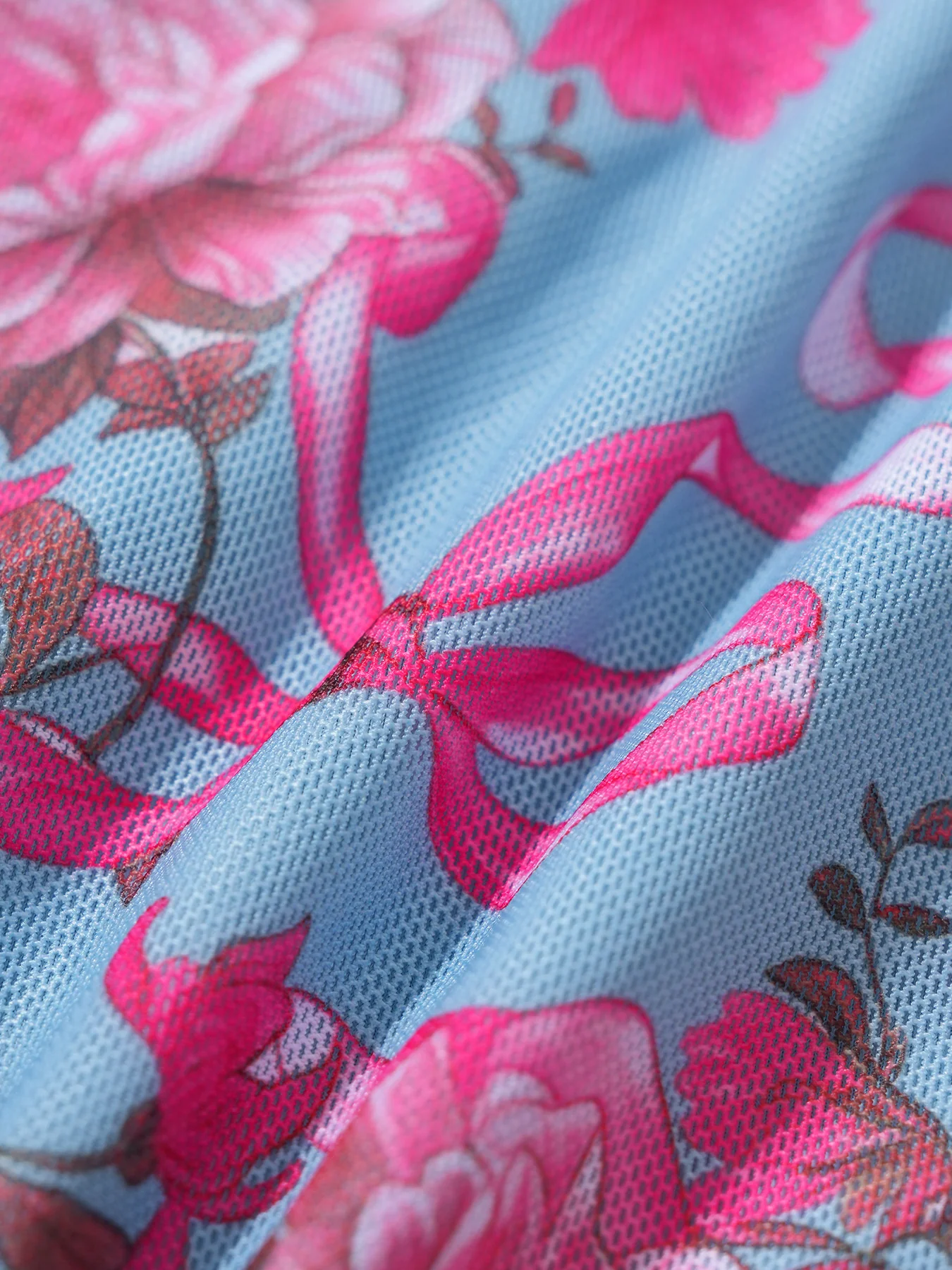 Blue Ruffle Floral Printed Tankini Set - Image 8