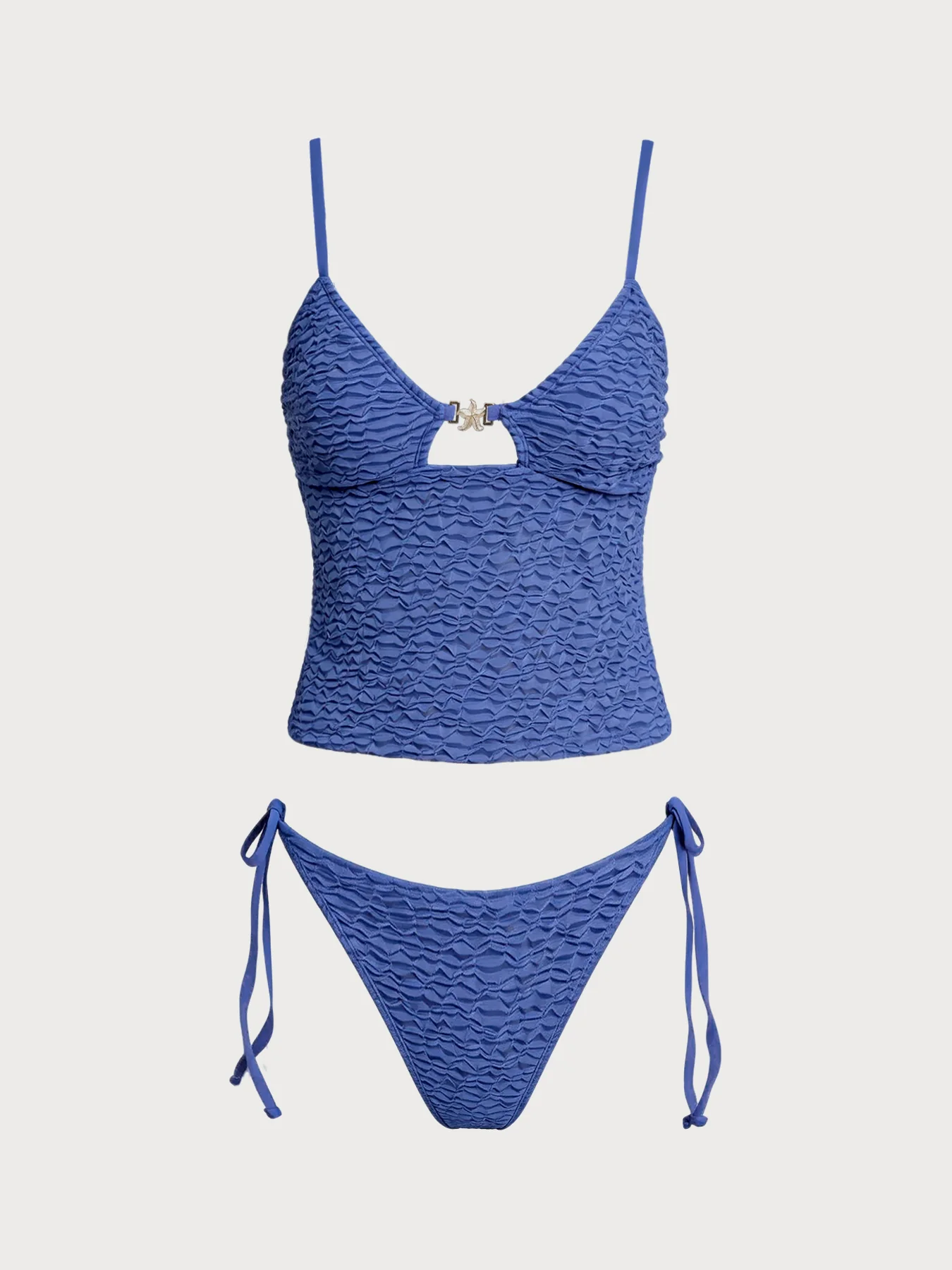 Blue Starfish Bubble Crinkle Tankini Set - Image 5