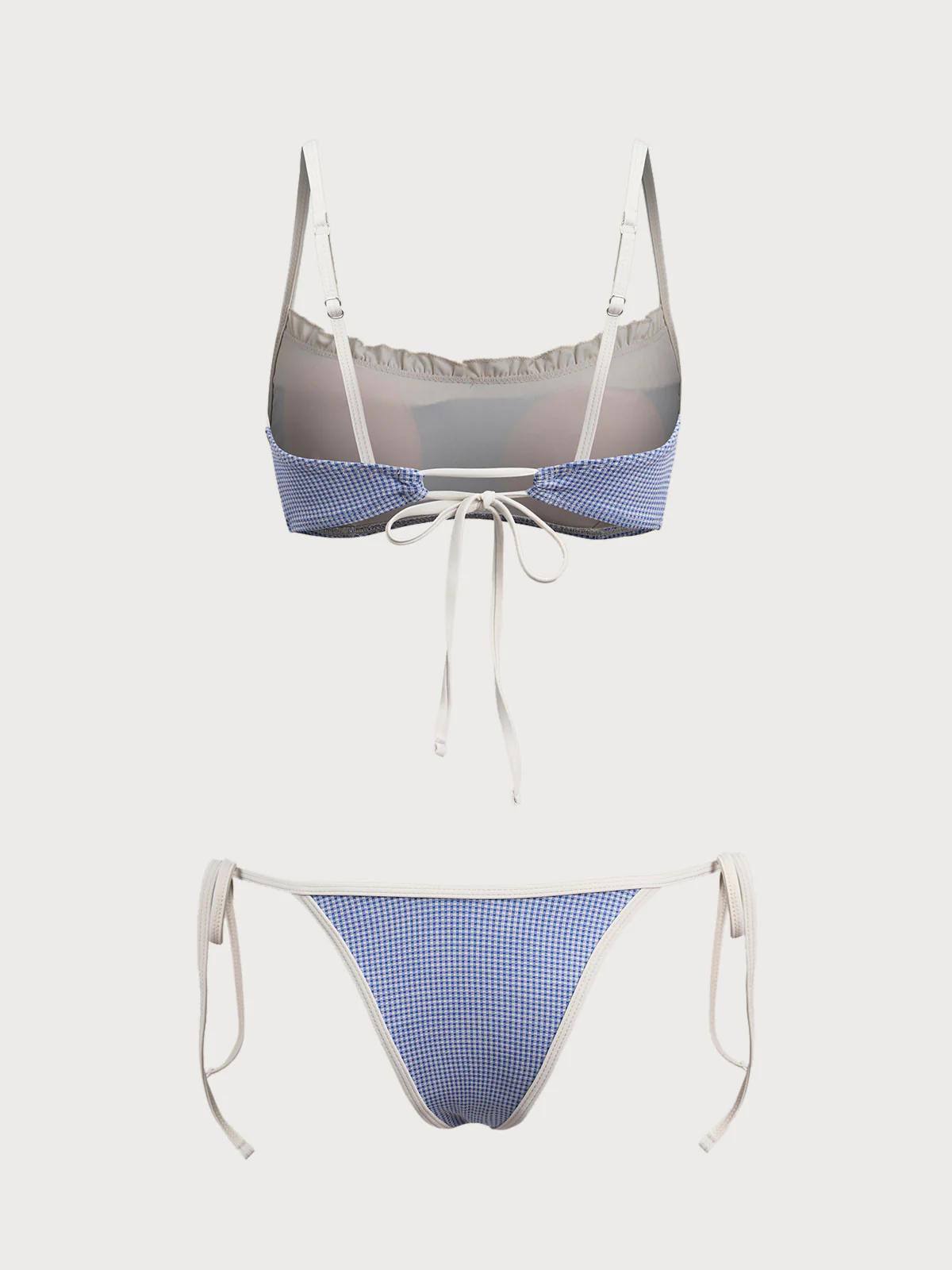 Blue Vintage Small Plaid Bikini Set - Image 9