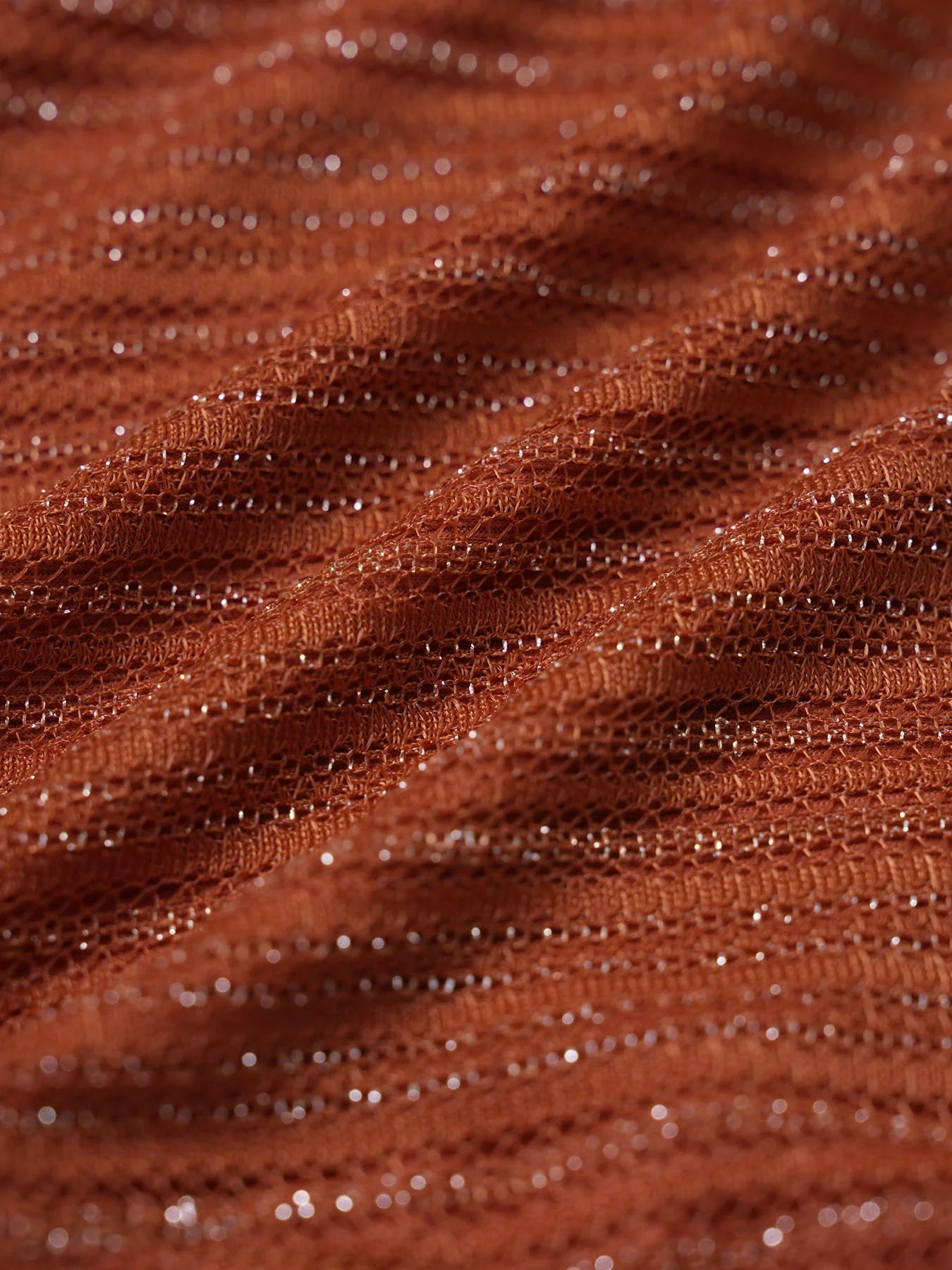 Brick Red O-Ring Lurex Tankini Set - Image 4