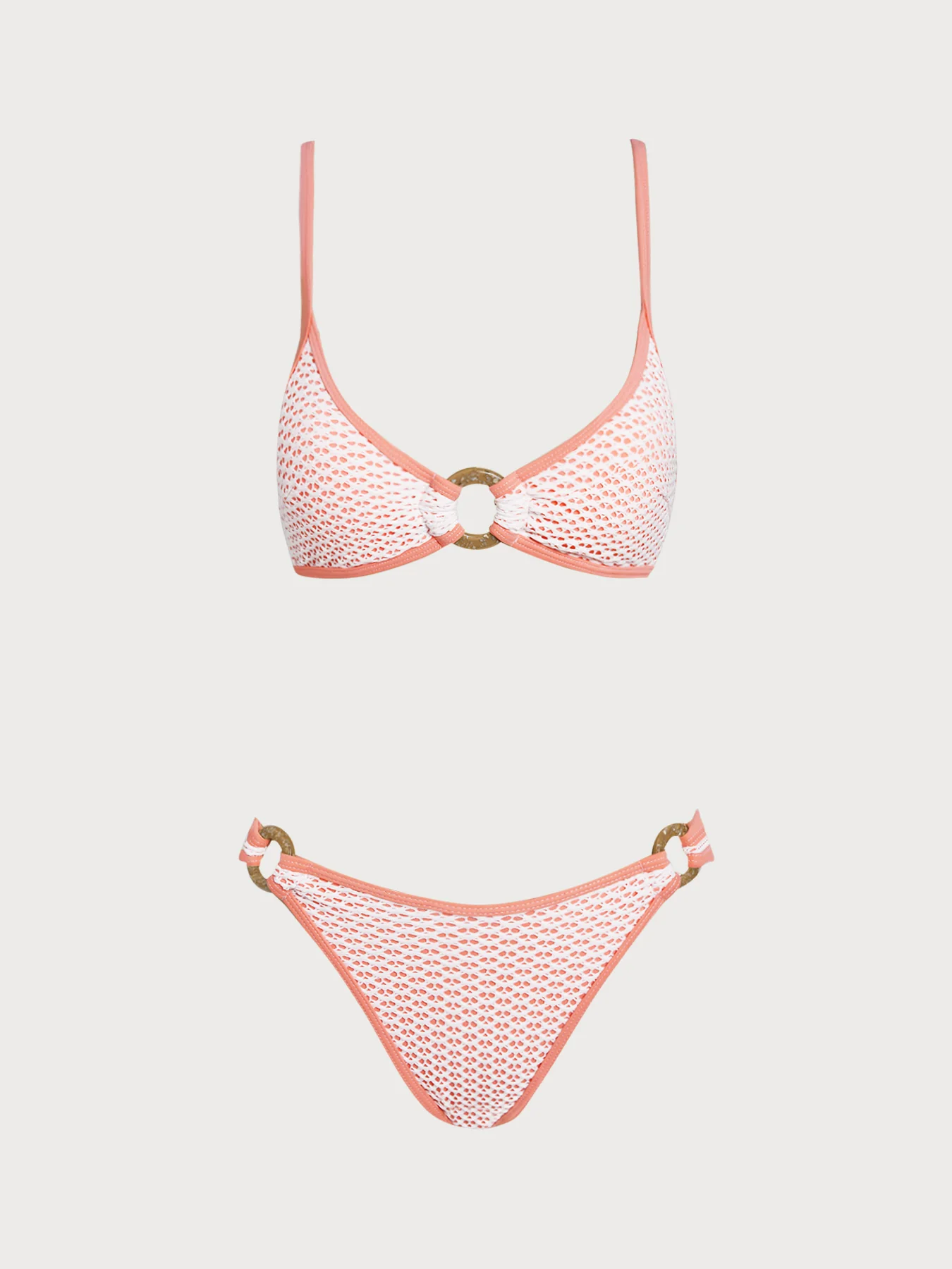 Brown Contrast O-Ring Bikini Set - Image 9