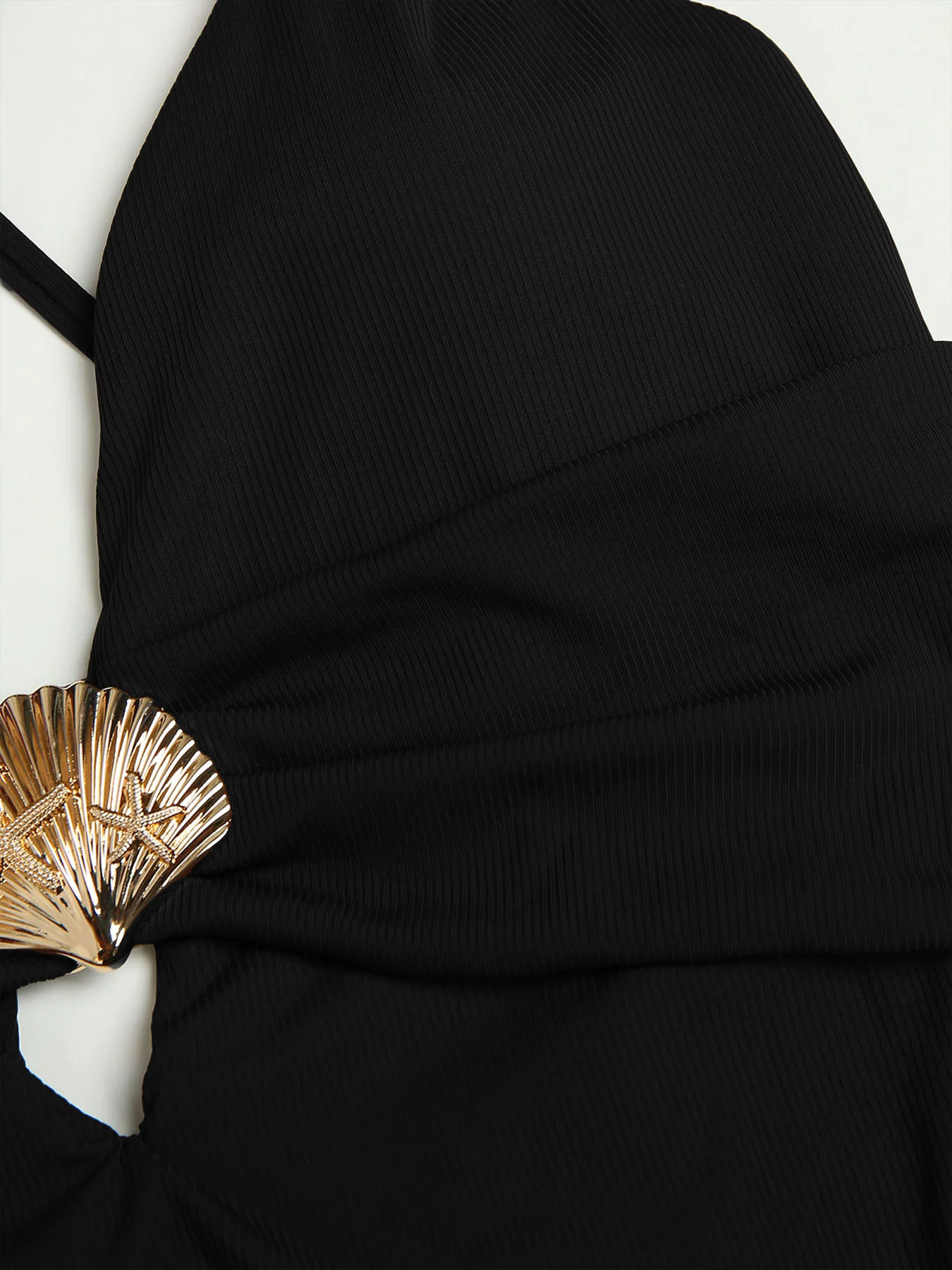 Brown Crossover V-Neck One-Piece Swimsuit - Image 15
