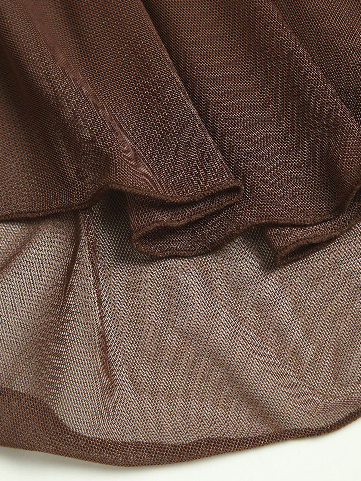 Brown Irregular Hem Contrast Beaded Tankini Set - Image 7