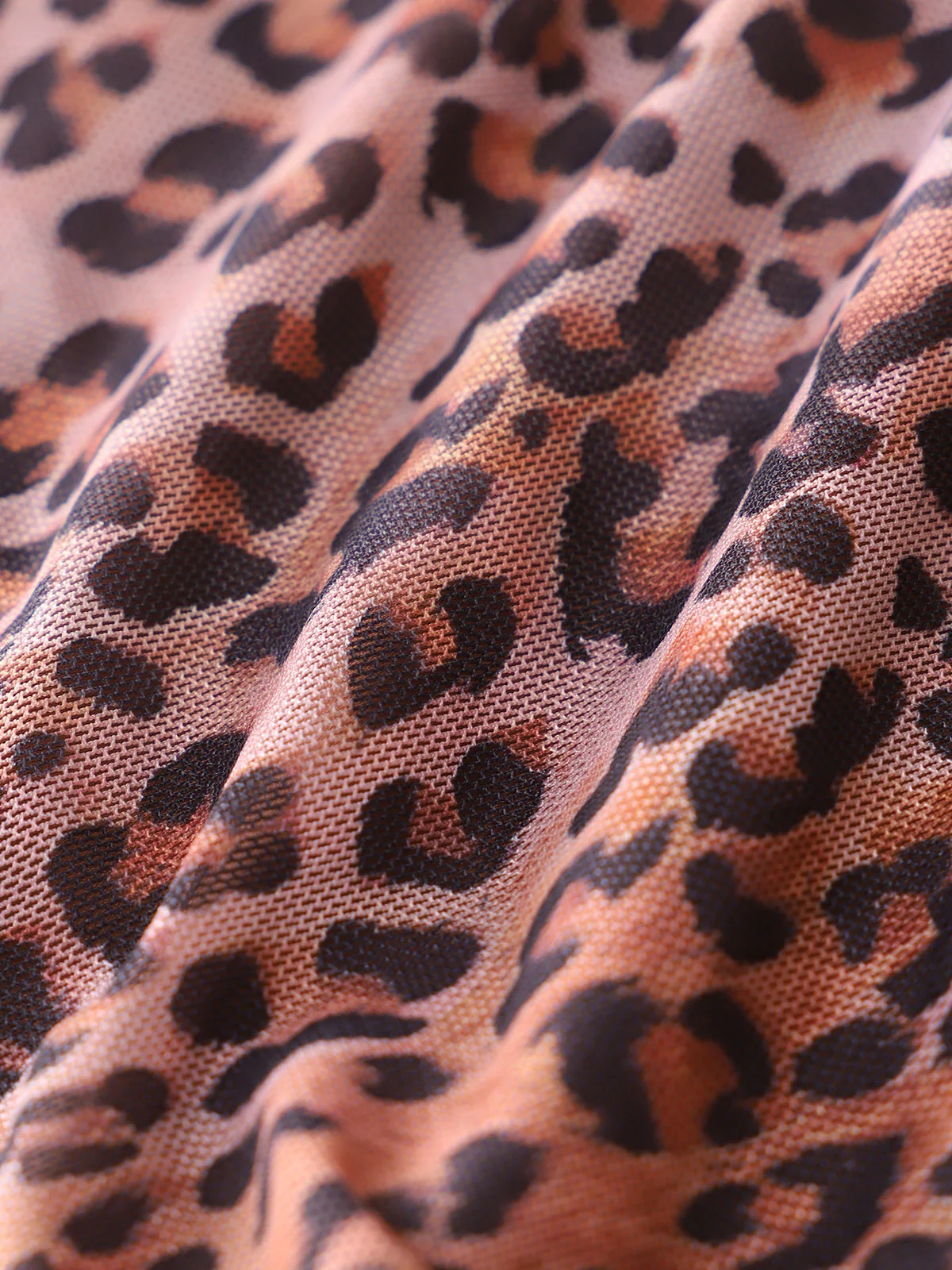 Brown Leopard Print Mesh Tankini Set - Image 4