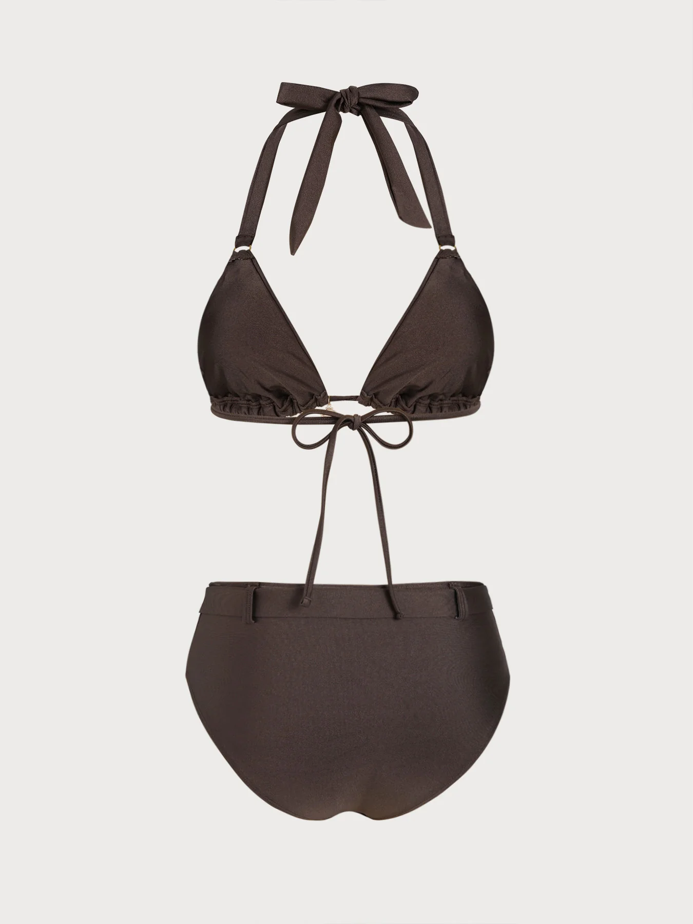 Brown O-Ring Marine Enamel Bikini Set - Image 3
