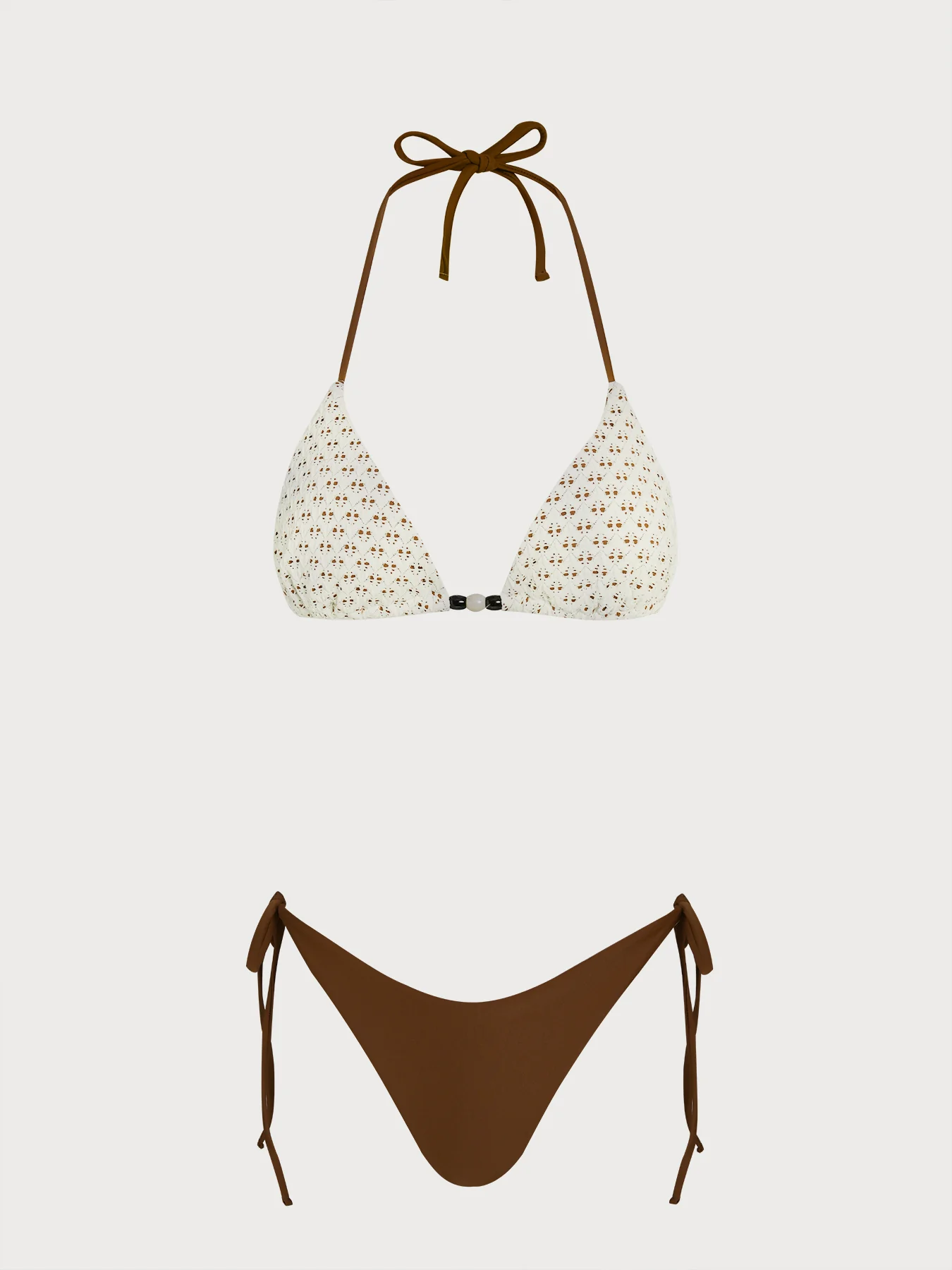Coffee Cut Out Bikini Three-Piece Set - Image 14