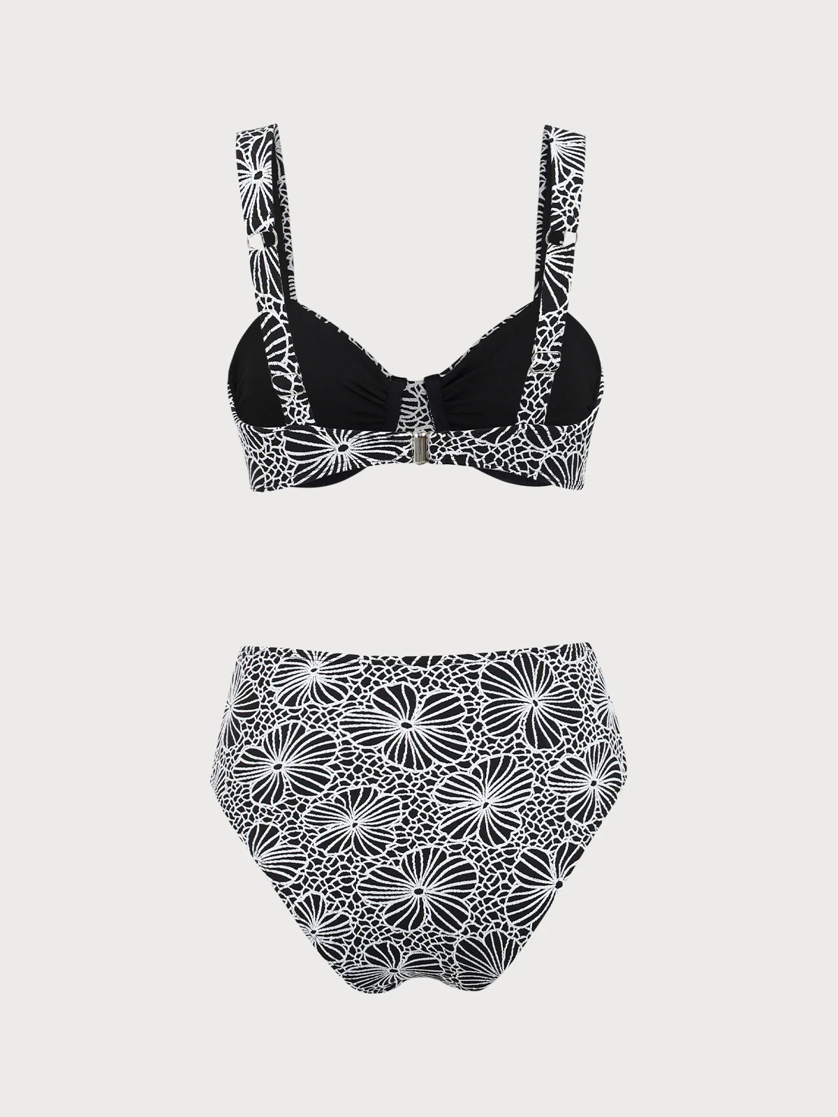 Contrast Flower Underwire Bikini Set - Image 8