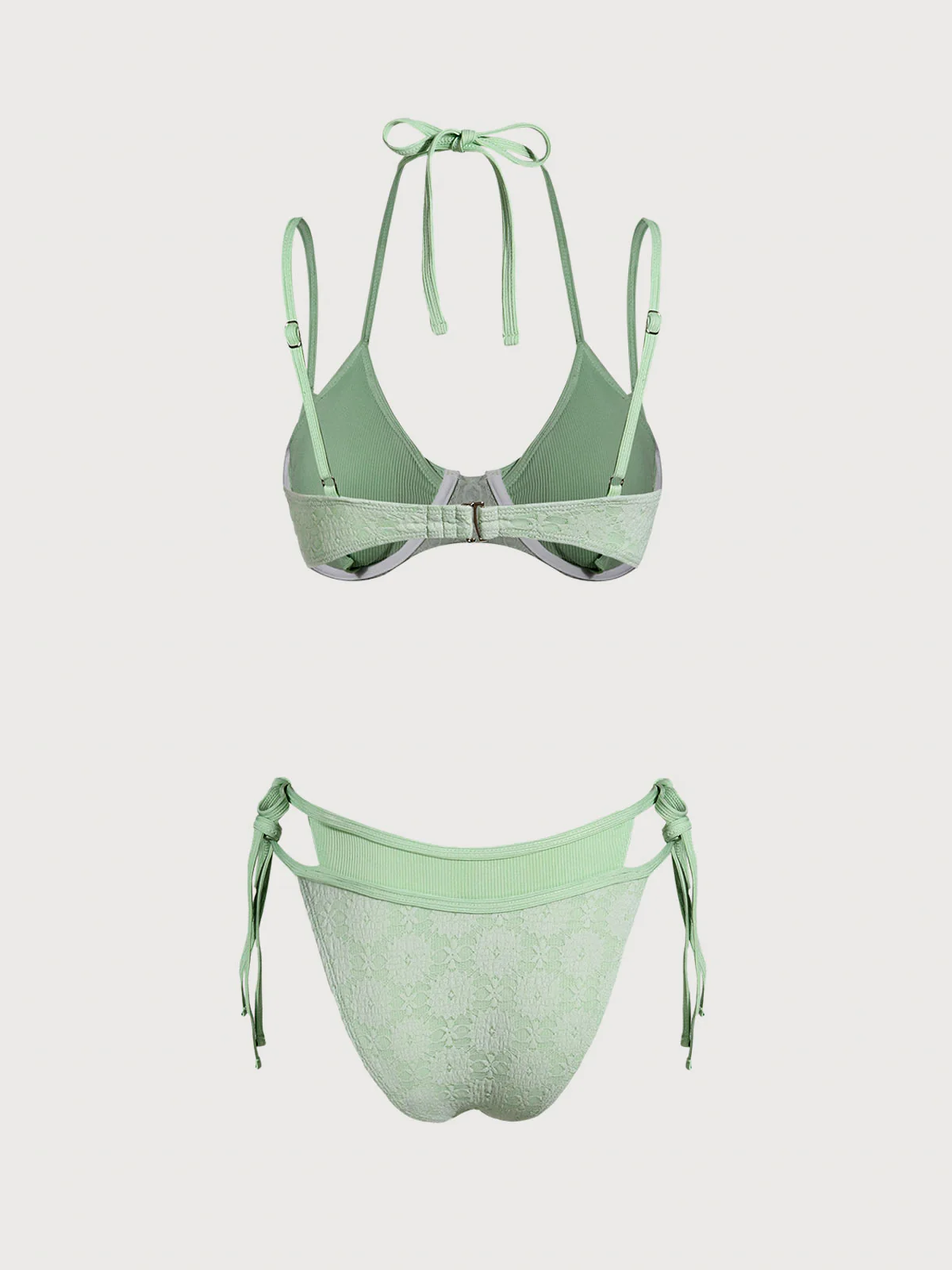 Cyan Fake Two-Piece Underwire Bikini Set - Image 8