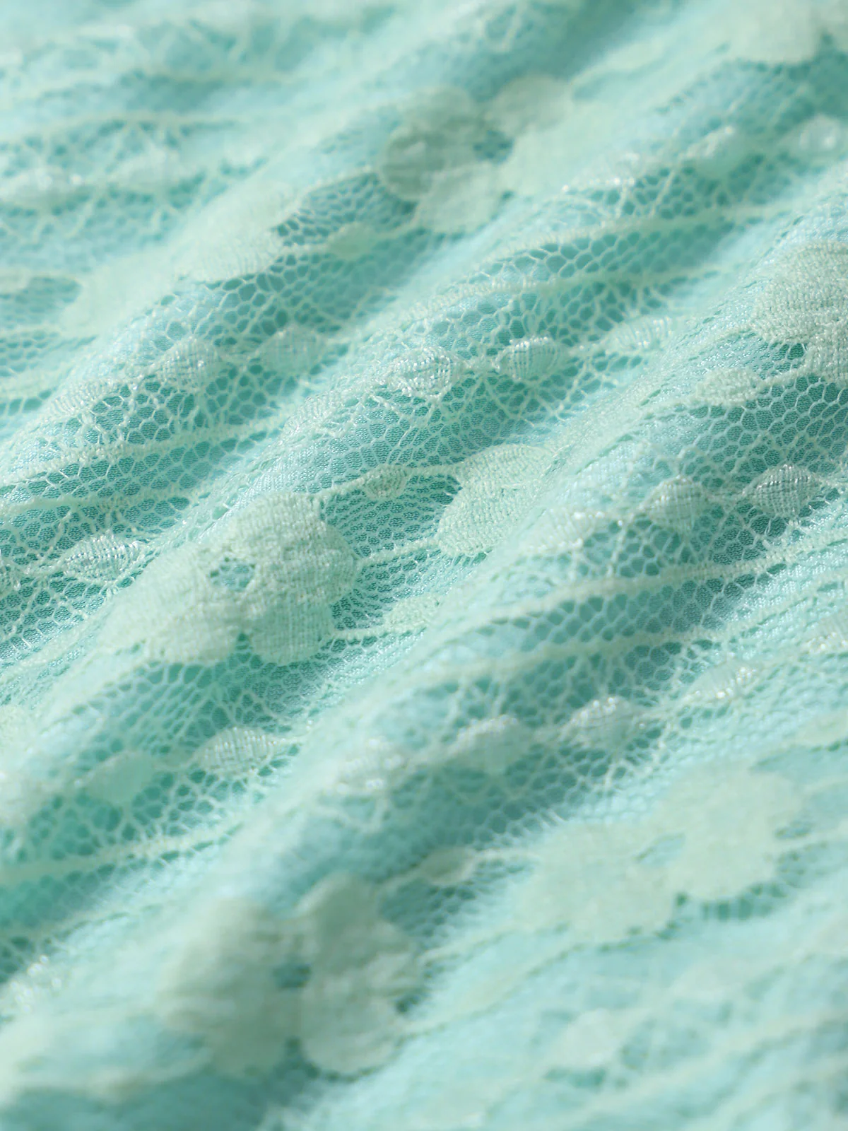 Cyan Hollow Lace Tankini Set - Image 8