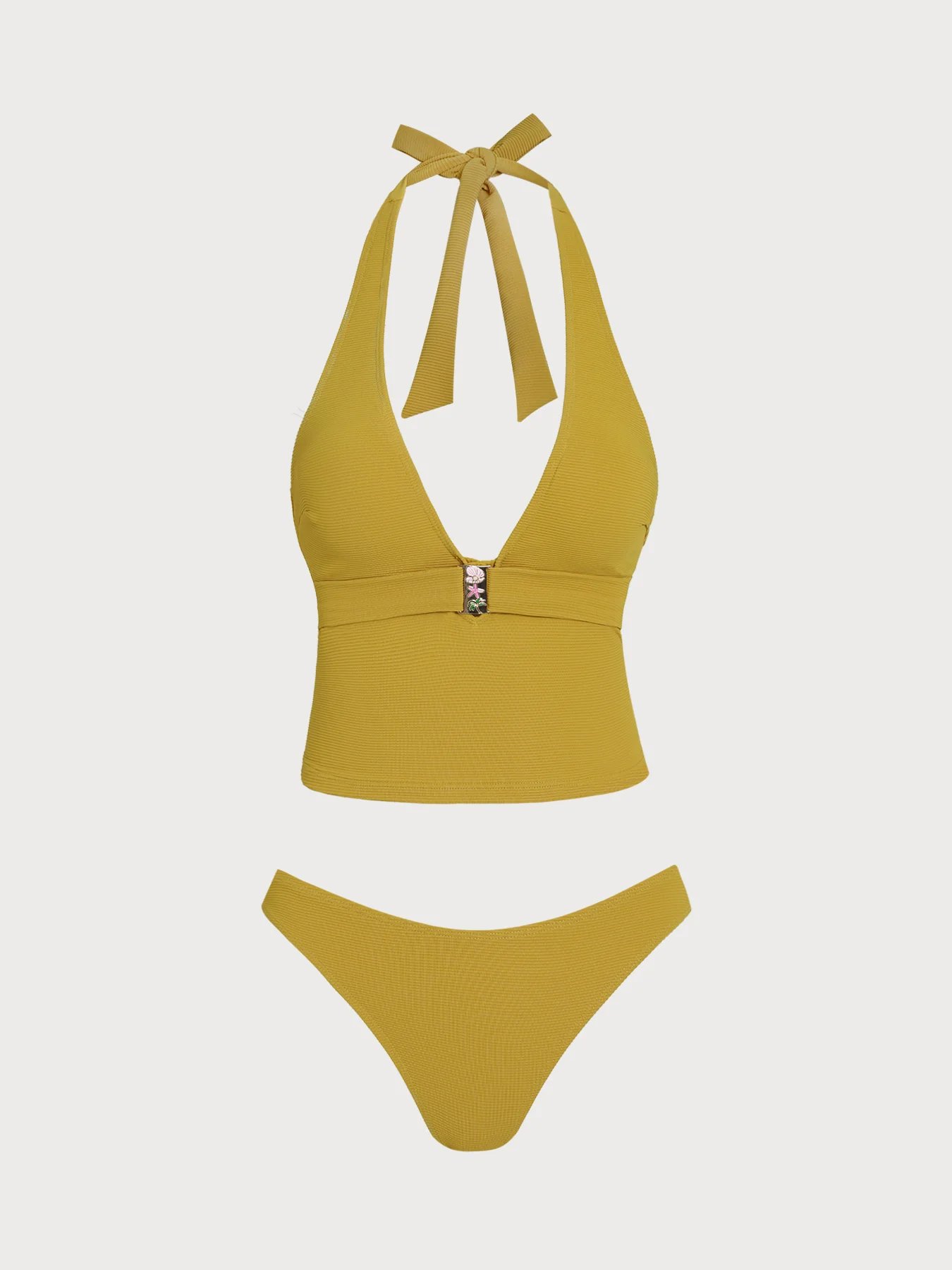 Ginger Striped Halter Tankini Set - Image 2