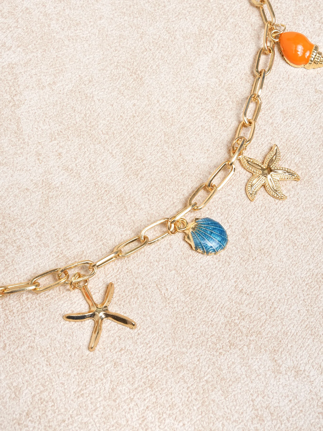 Gold Metal Seashell Starfish Waist Chain - Image 3
