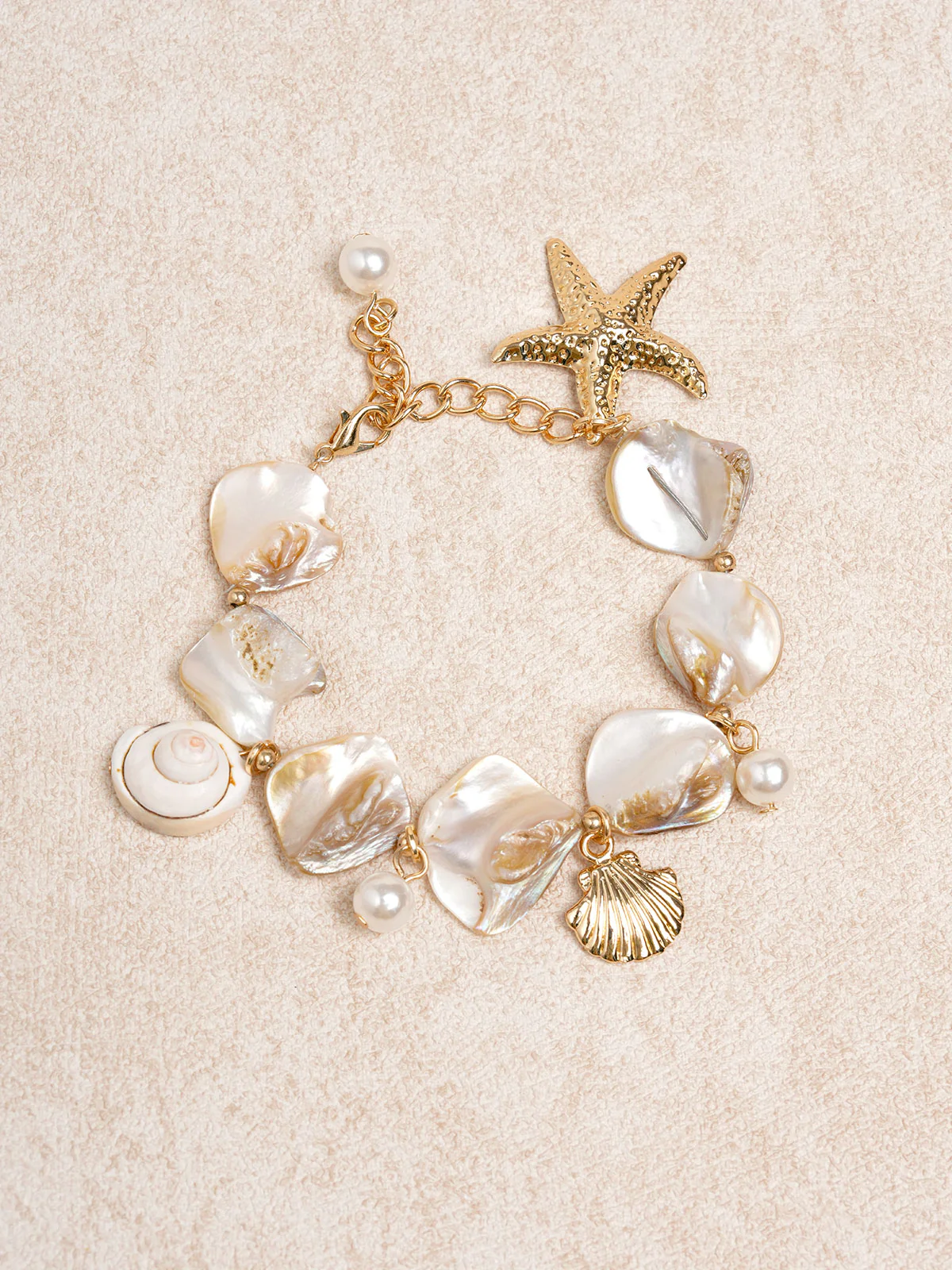 Gold Shell Starfish Conch Bracelet