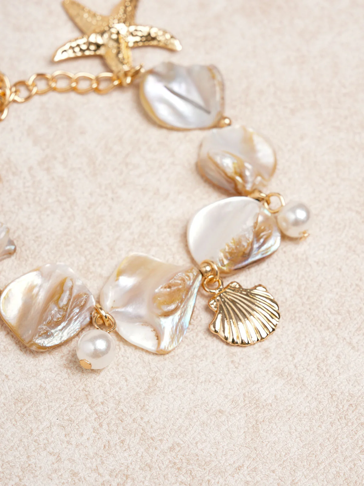 Gold Shell Starfish Conch Bracelet - Image 3