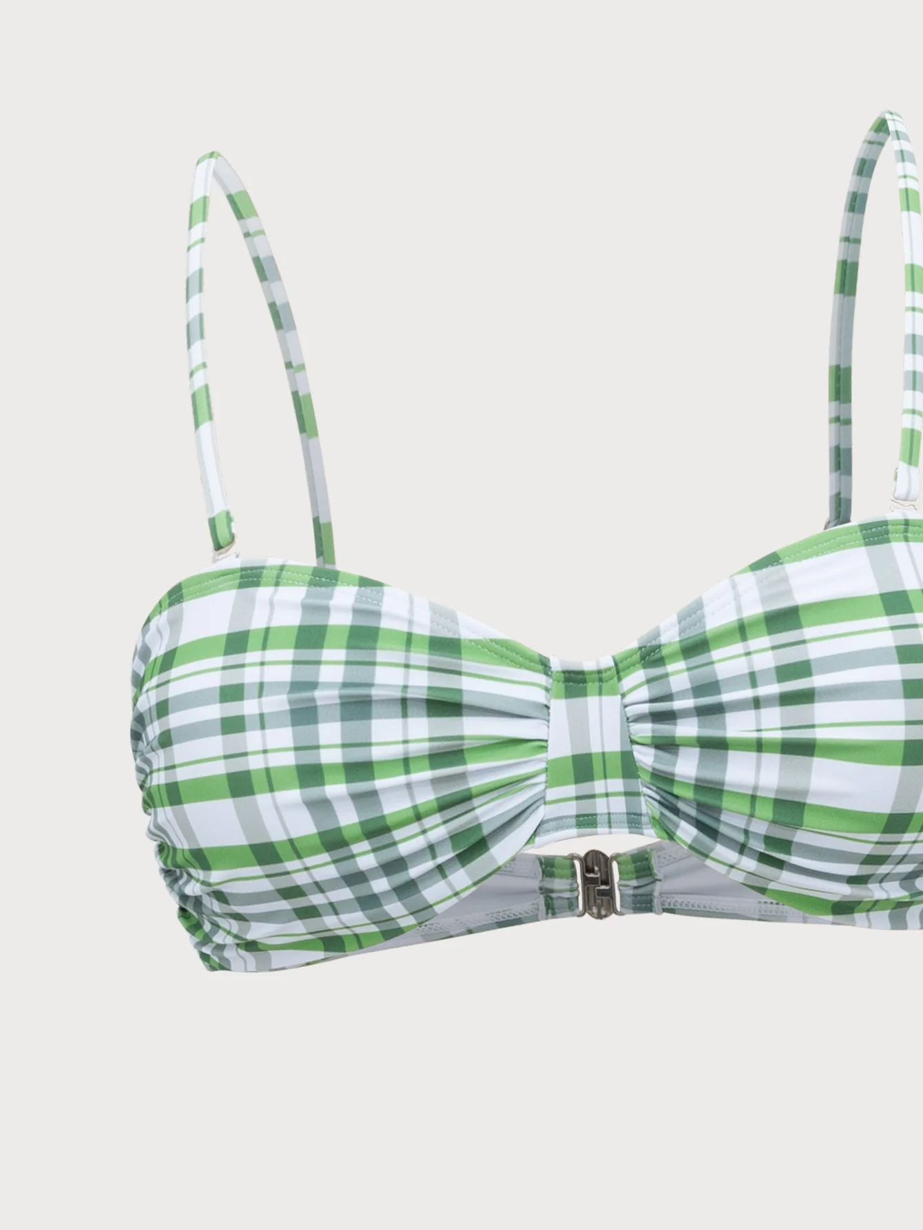 Greeb Plaid Ruched Bikini Set - Image 8