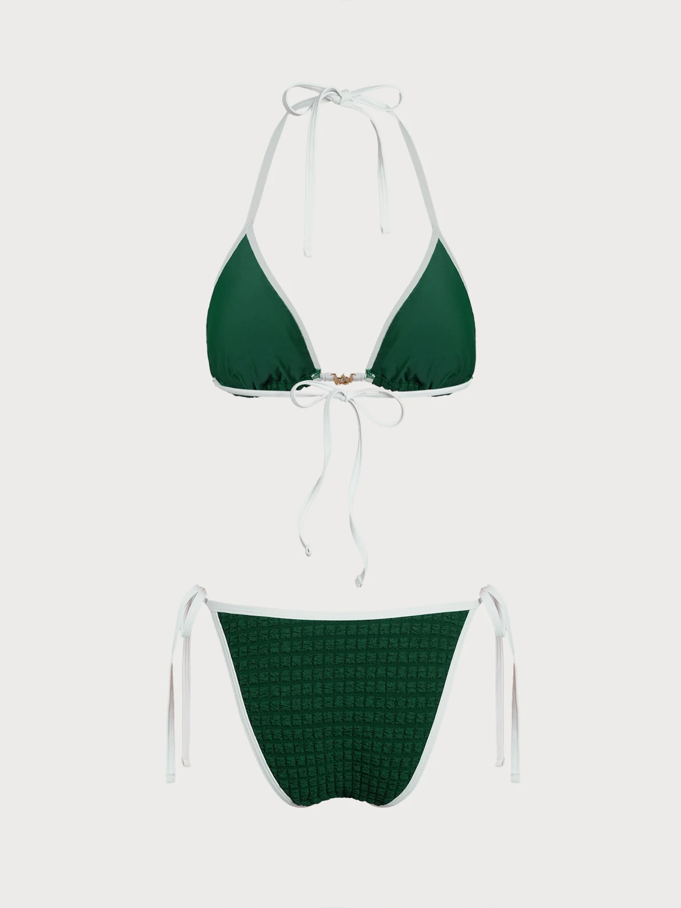 Green Color Block Star Bikini Set - Image 8