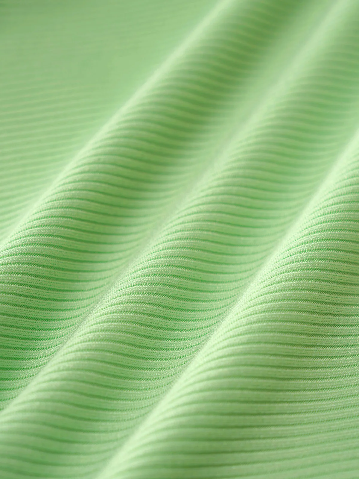 Green Polyester Striped Knit Shorts - Image 4