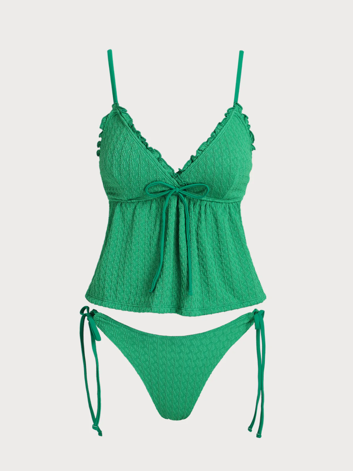 Green Ruffle Skirt Tankini Set - Image 7