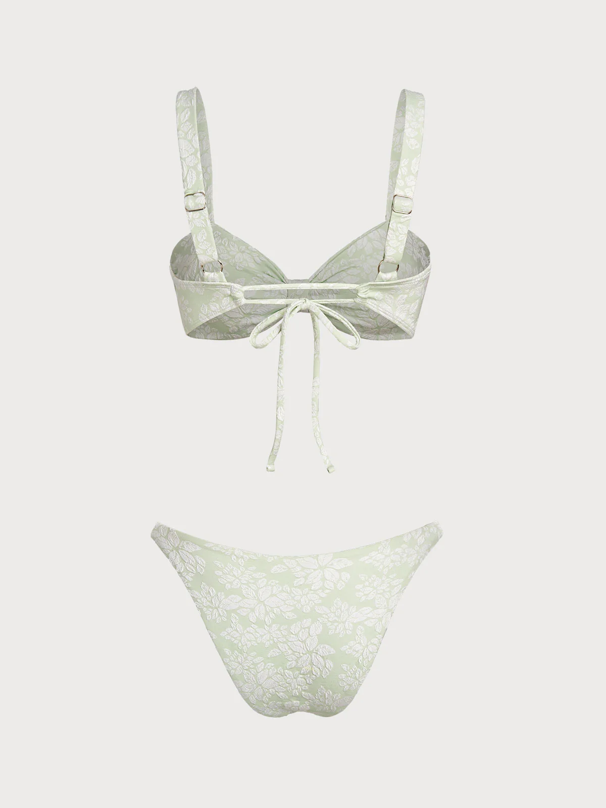 Green Shell Trim Twist Bikini Set - Image 6