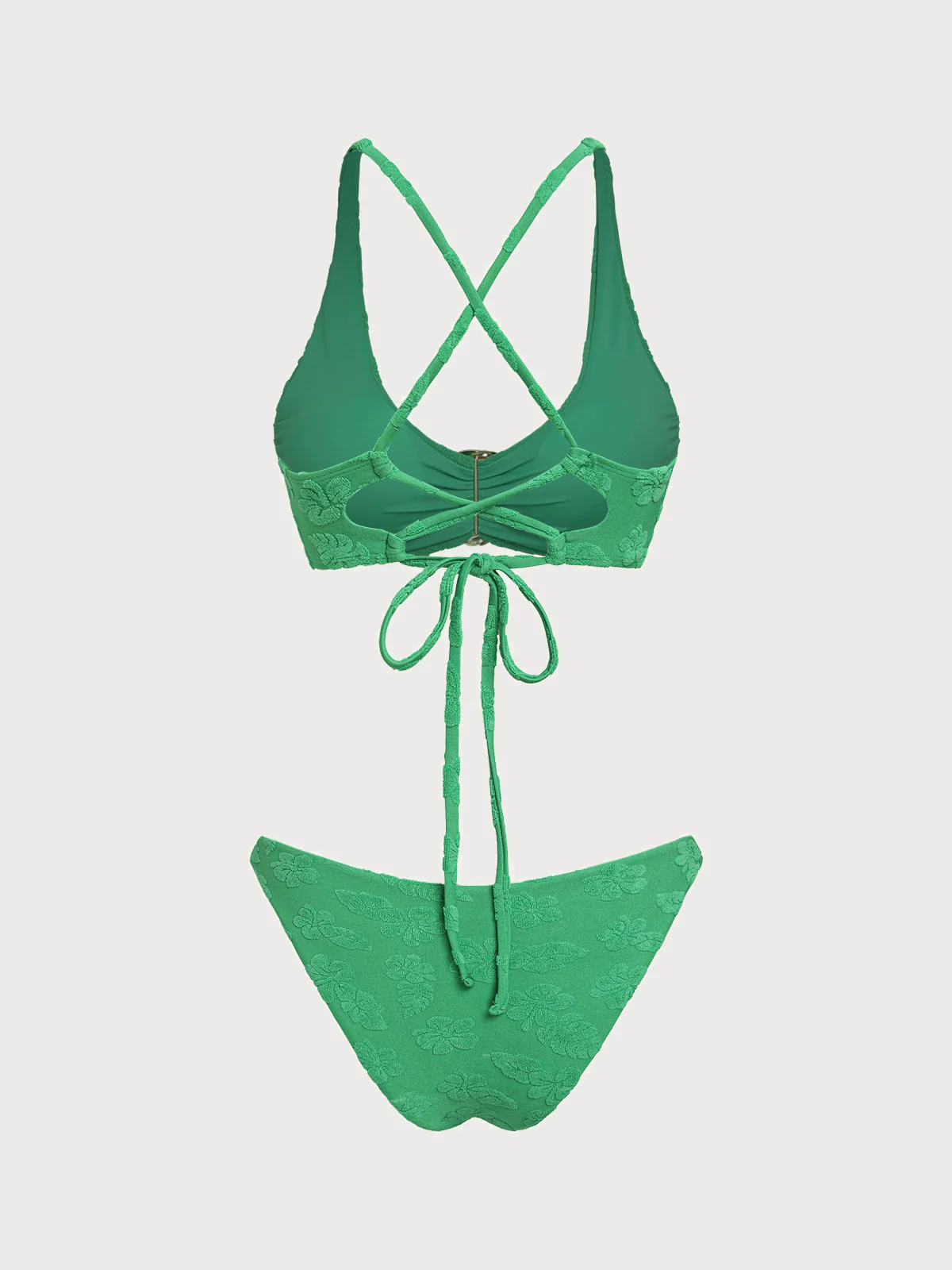 Green Terry Metallic Bikini Set - Image 3