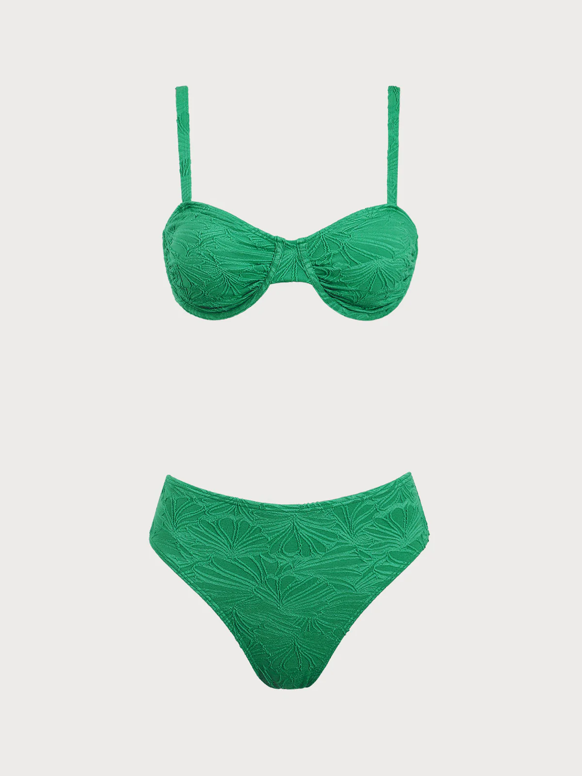 Green Textured Underwire Bikini Set - Image 6