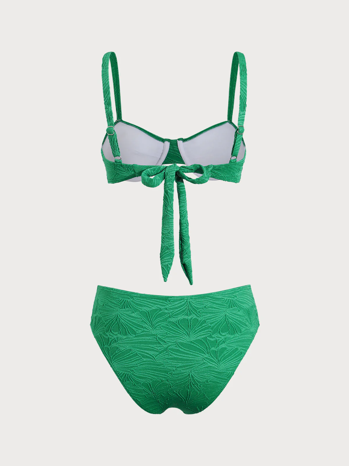 Green Textured Underwire Bikini Set - Image 7