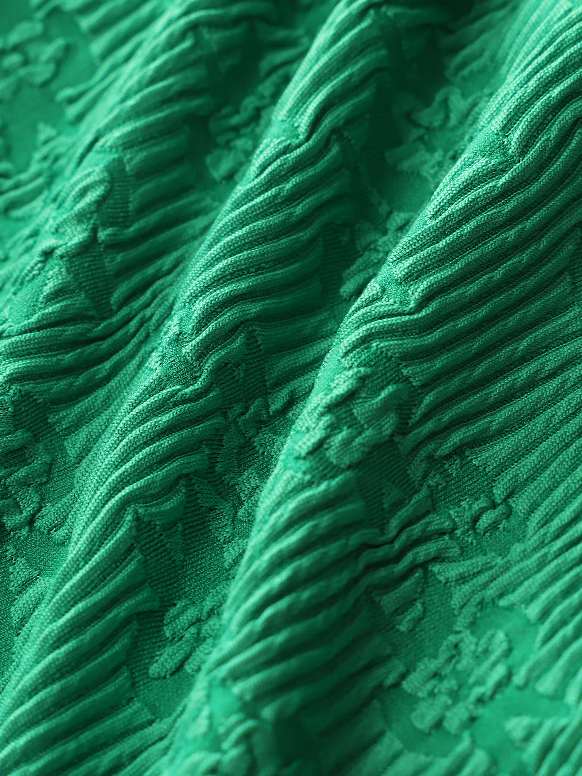 Green Tie Front Jacquard Tankini Set - Image 4