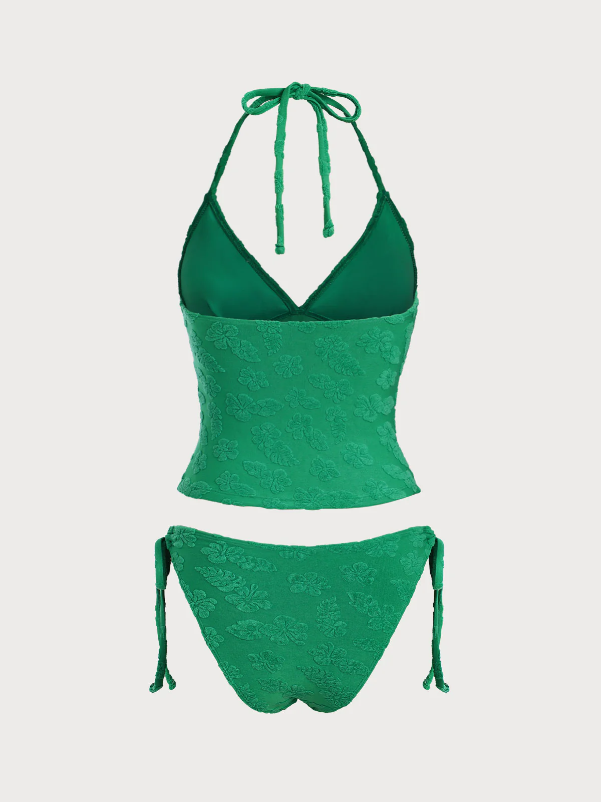 Green Tropical Floral Terry Tankini Set - Image 6