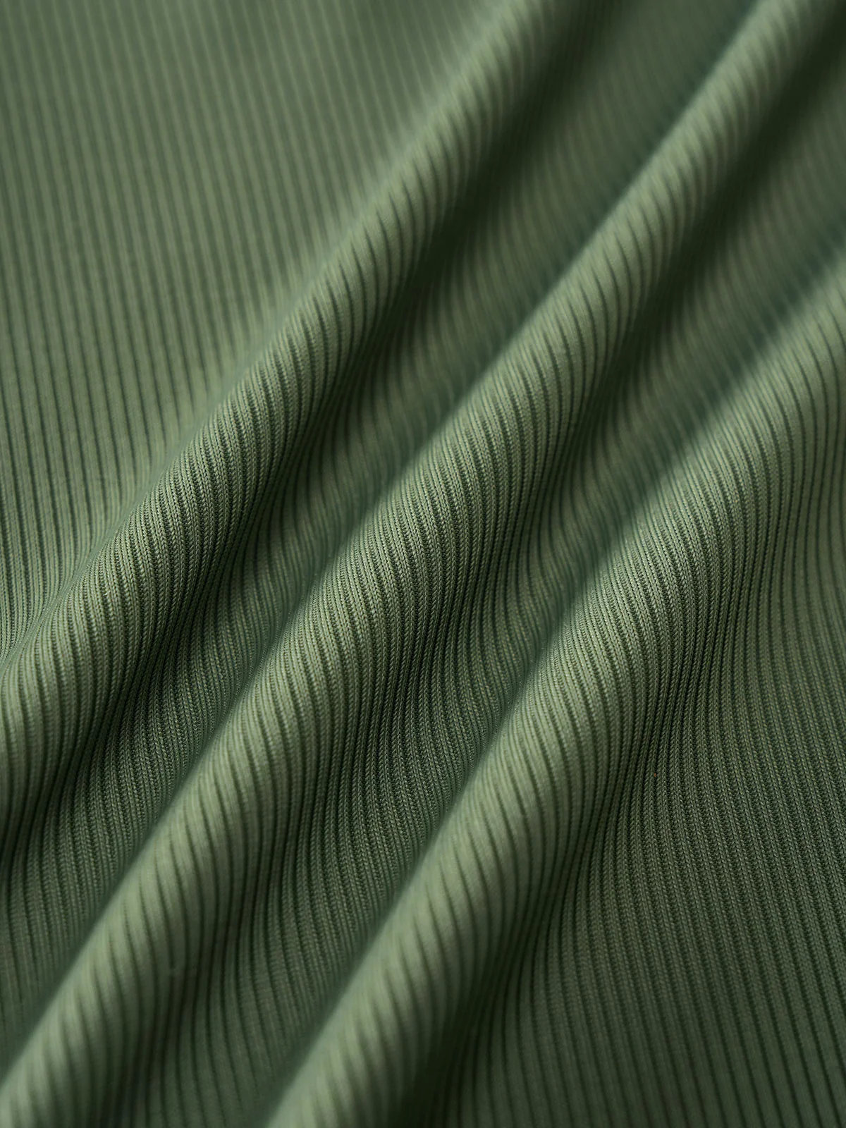 Grey Green Ribbed Fake Two-Piece Tankini Set - Image 8