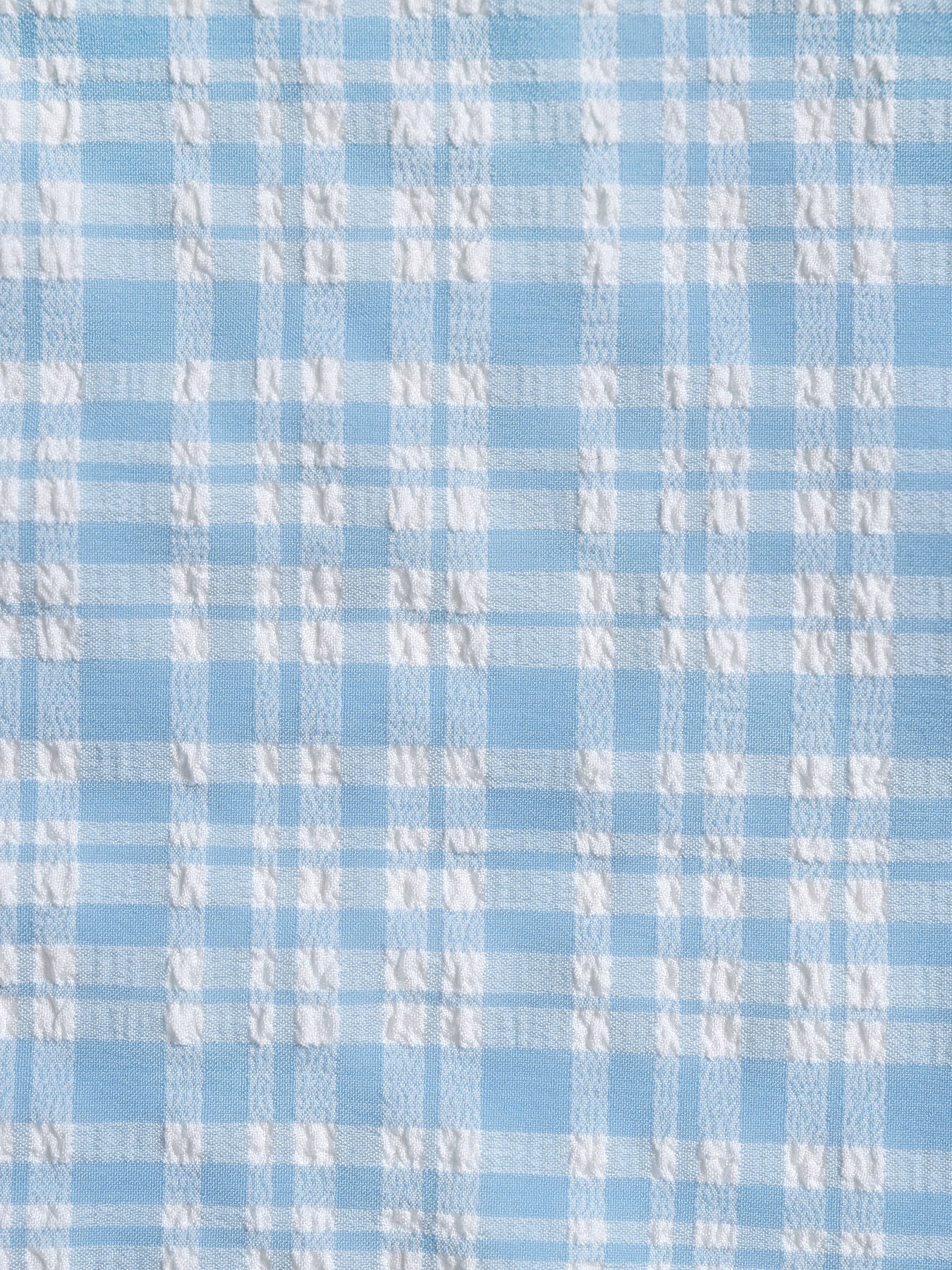 Light Blue Contrast Plaid Ruffle Bikini Set - Image 8