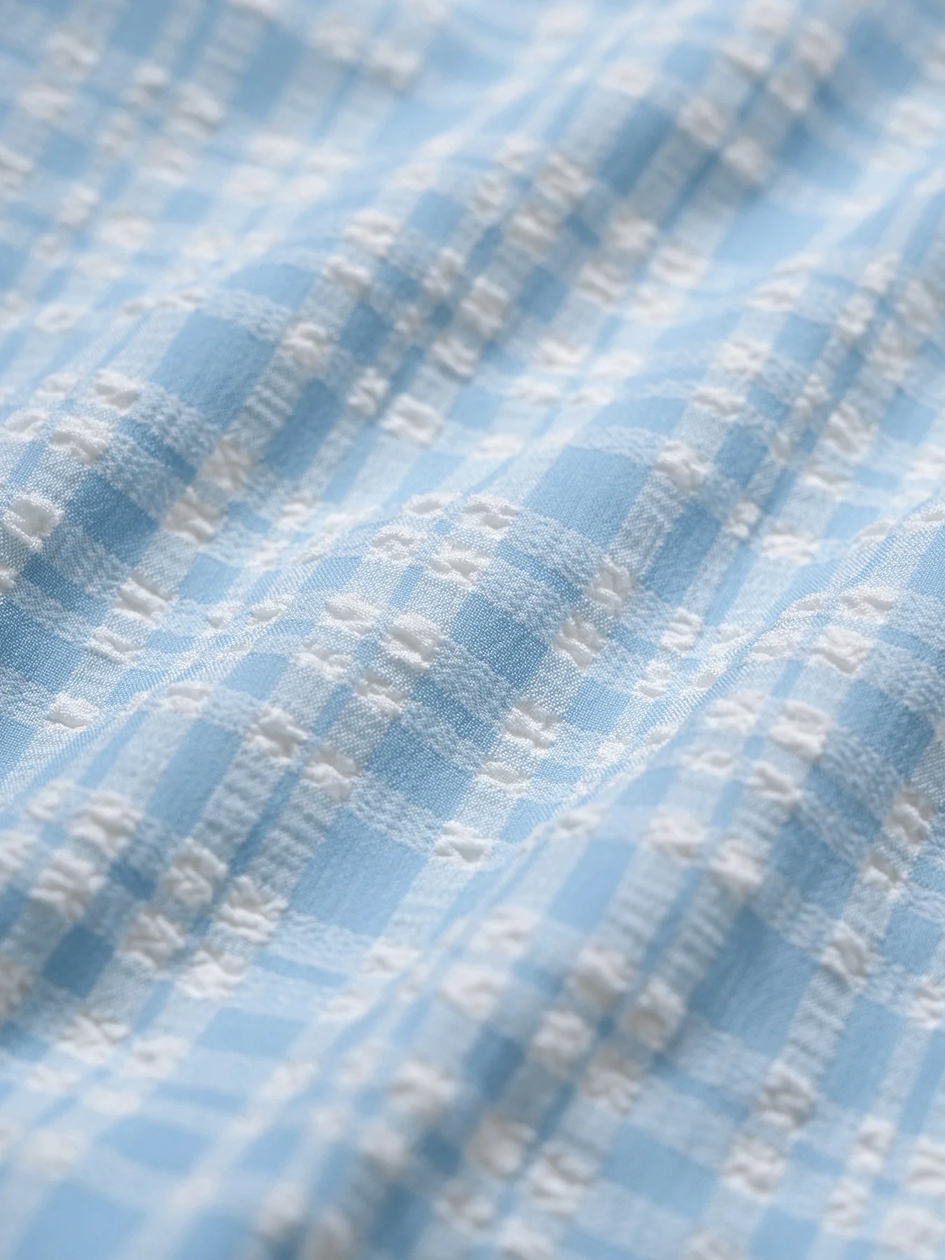 Light Blue Contrast Plaid Ruffle Bikini Set - Image 9