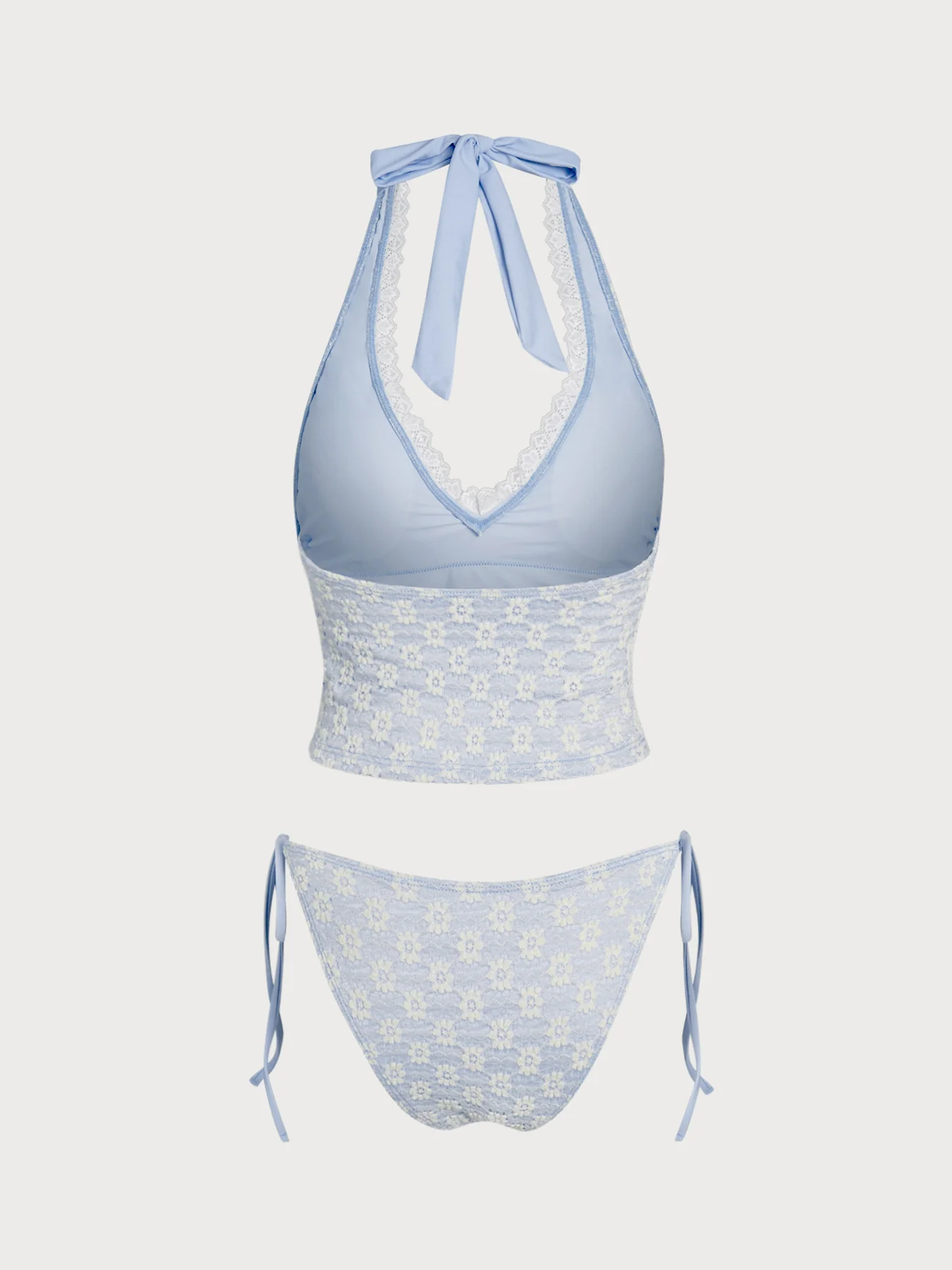 Light Blue Floral Plant Tankini Set - Image 3