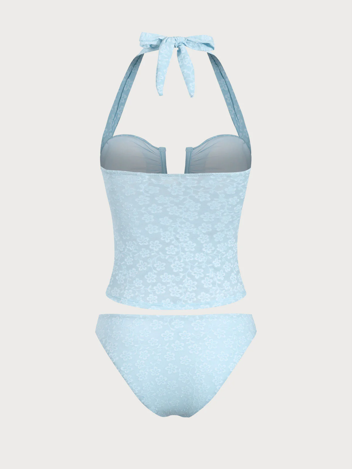Light Blue Floral Tankini Set - Image 7