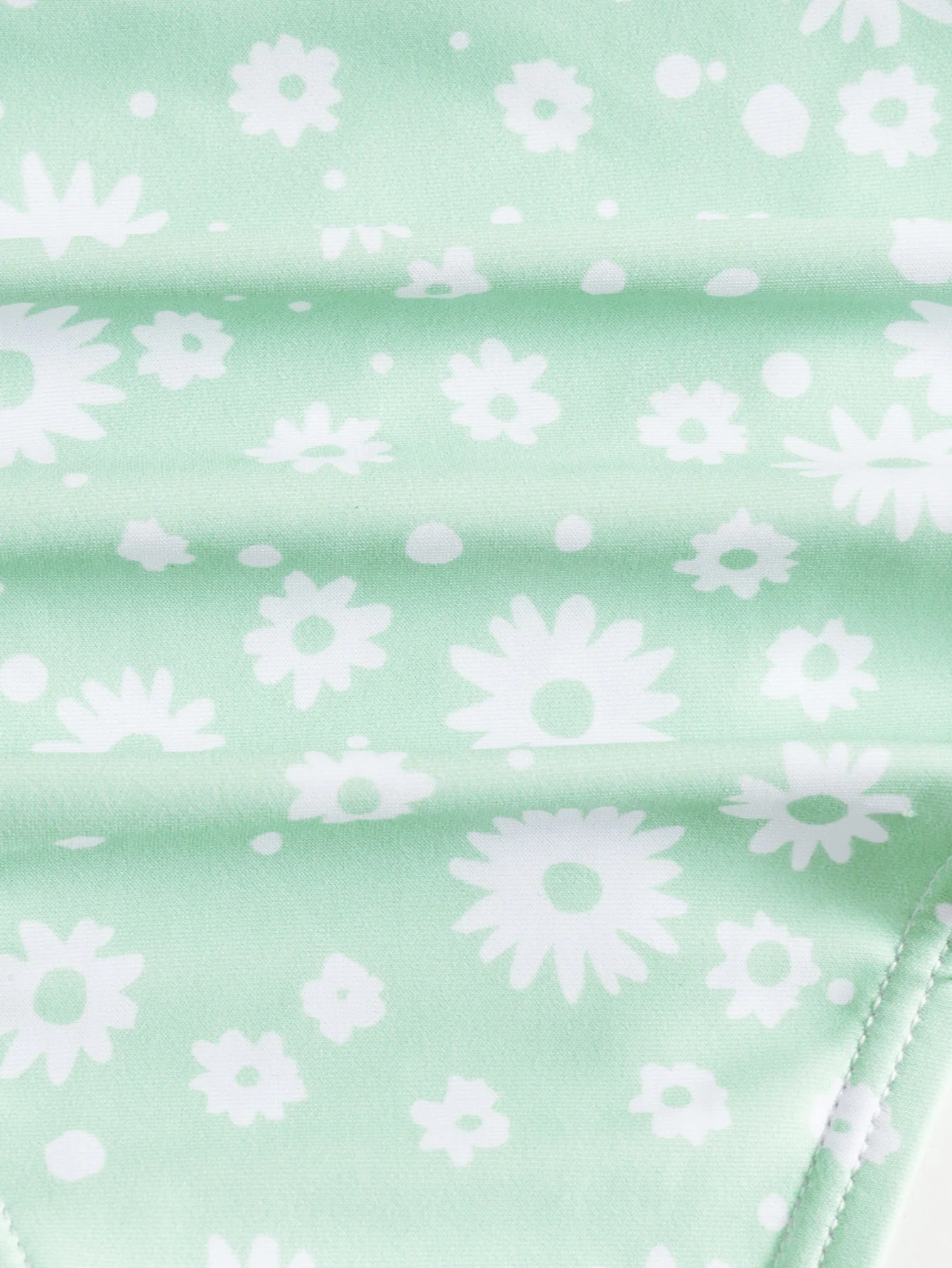 Light Green Ring Hollow Print Bikini Set - Image 4