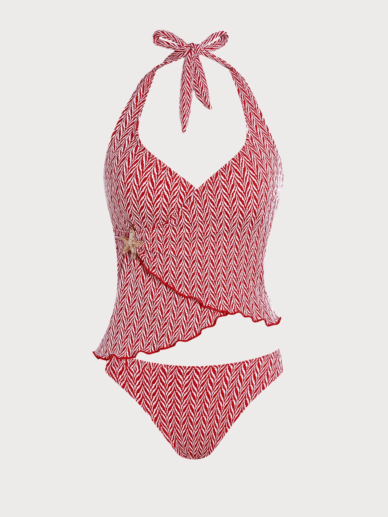 Light Purple Star Wavy Edge Tankini Set - Image 9