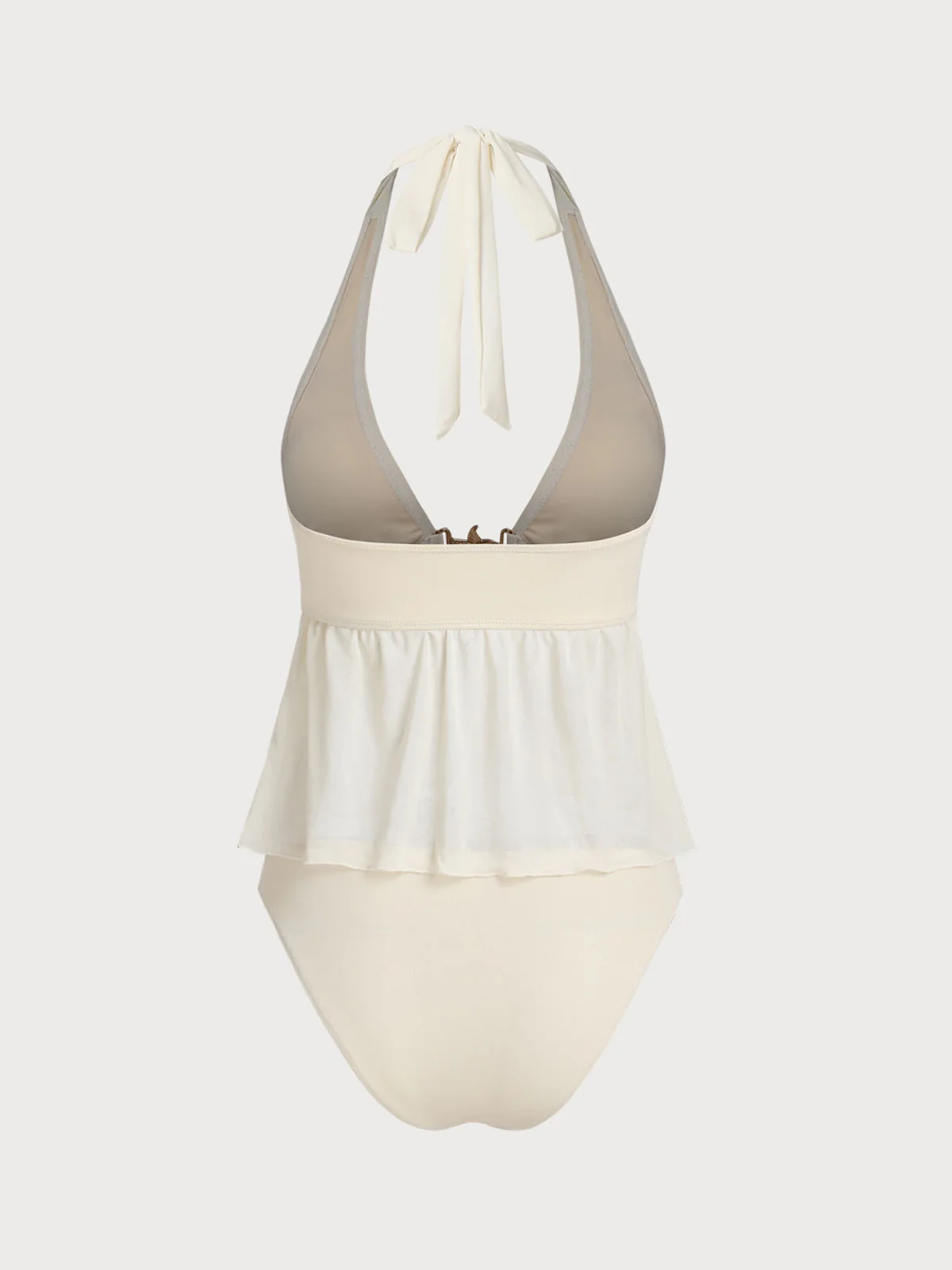 Off White Mesh Starfish Decorated Tankini Set - Image 8