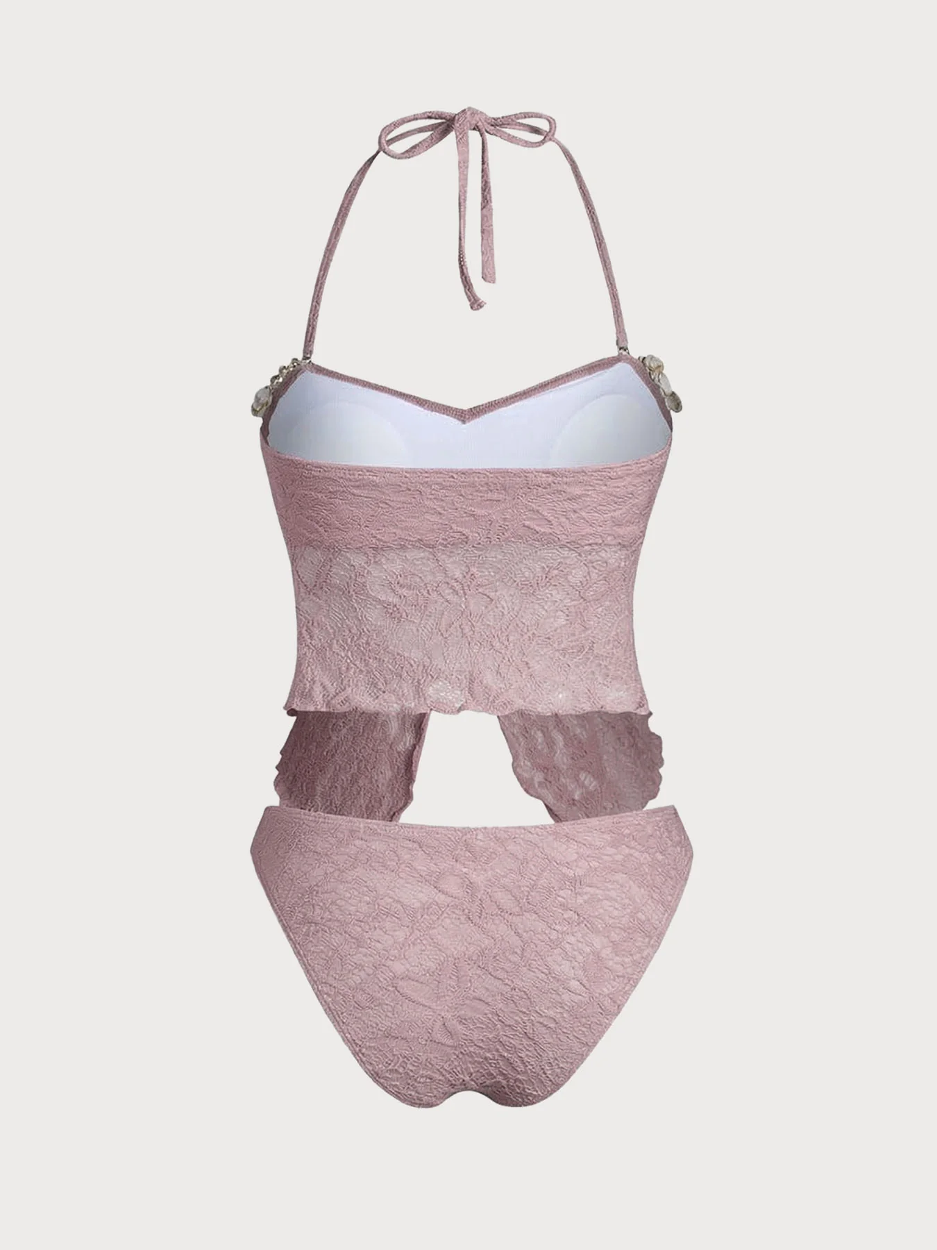 Off White Twisted Shell Trim Tankini Set - Image 26
